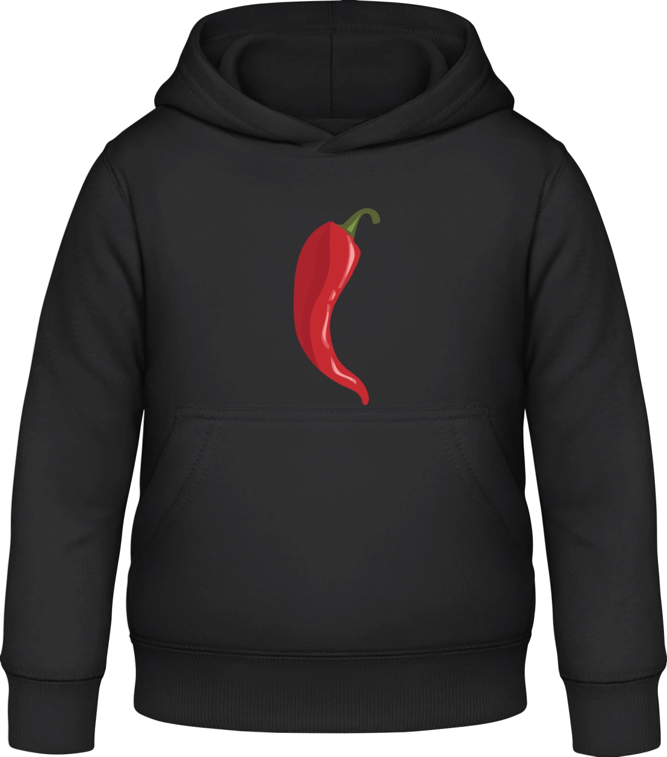 Chili Illustration - Black Awdis Hoodie Kids - Front