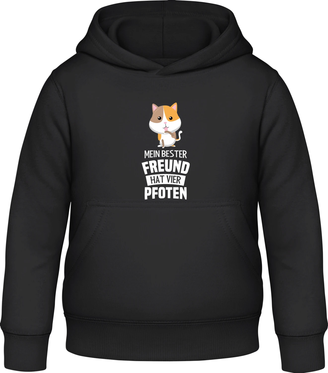 Mein bester Freund hat vier Pfoten Katze - Black Awdis Hoodie Kids - Front