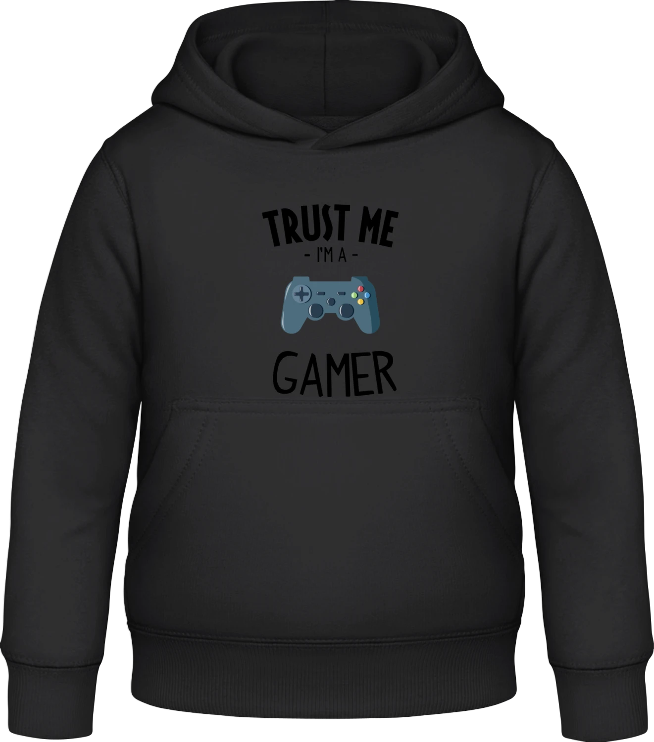 Trust Me I Am A Gamer - Black Awdis Hoodie Kids - Front