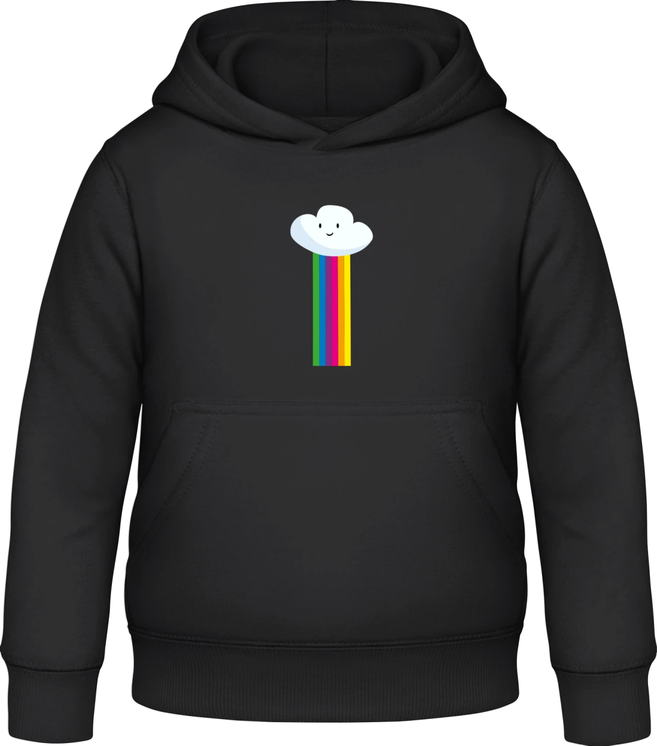 Happy Sky Rainbow - Black Awdis Hoodie Kids - Front