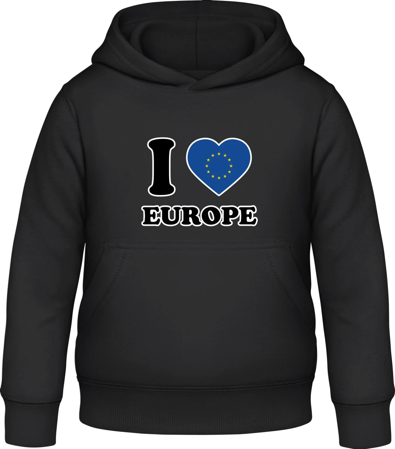 I Love Europe - Black Awdis Hoodie Kids - Front