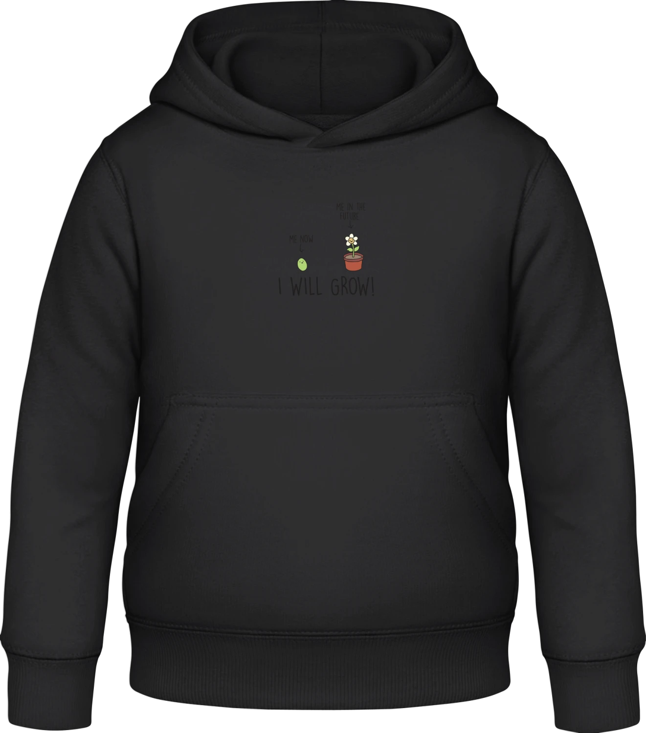 Me Now I Will Grow - Black Awdis Hoodie Kids - Front