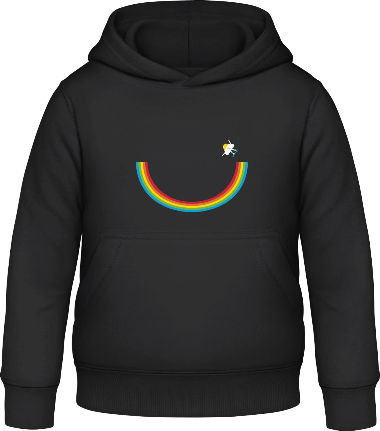 Skating Cloud - Black Awdis Hoodie Kids - Front