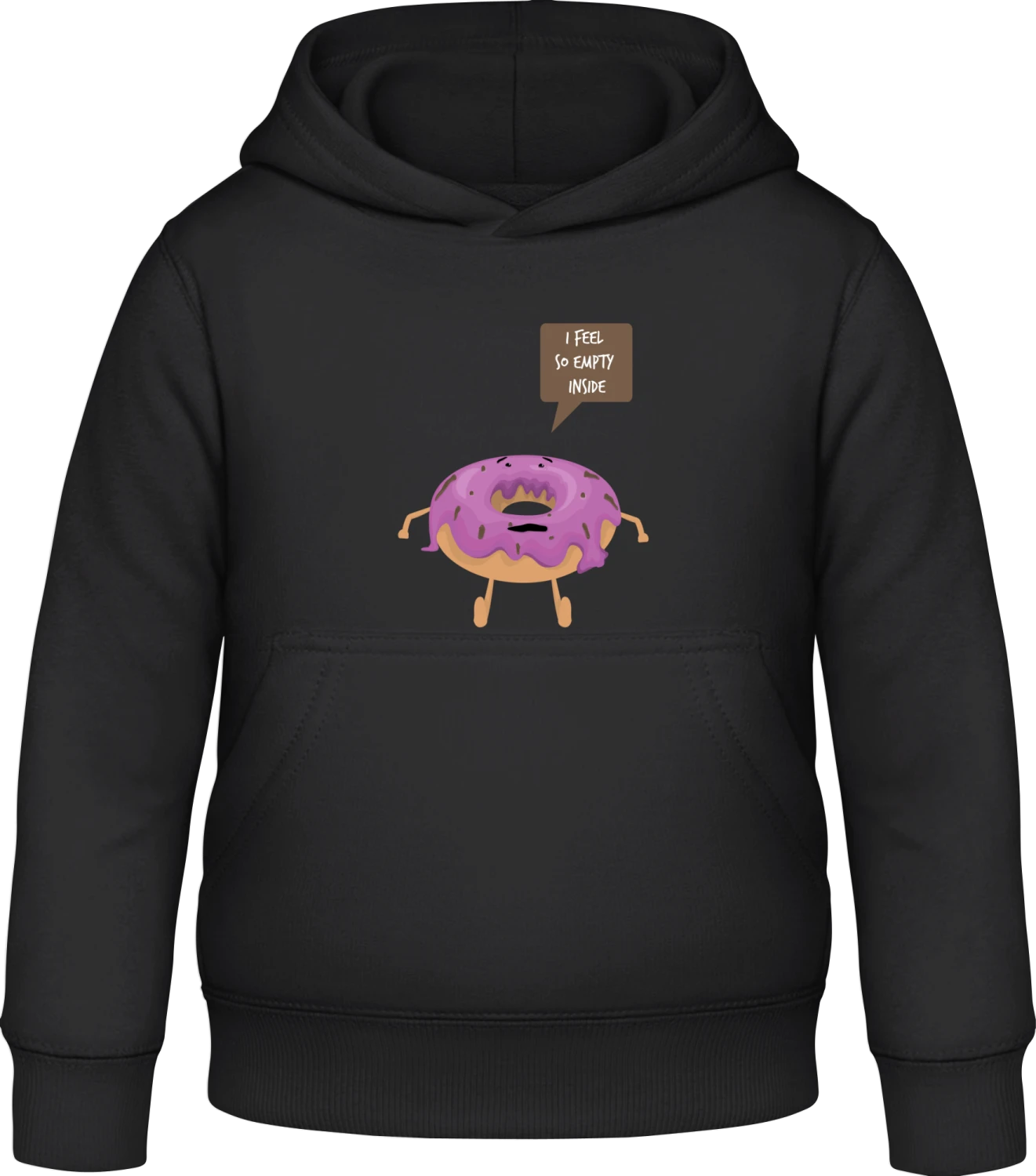 Donut Feels So Empty Inside - Black Awdis Hoodie Kids - Front