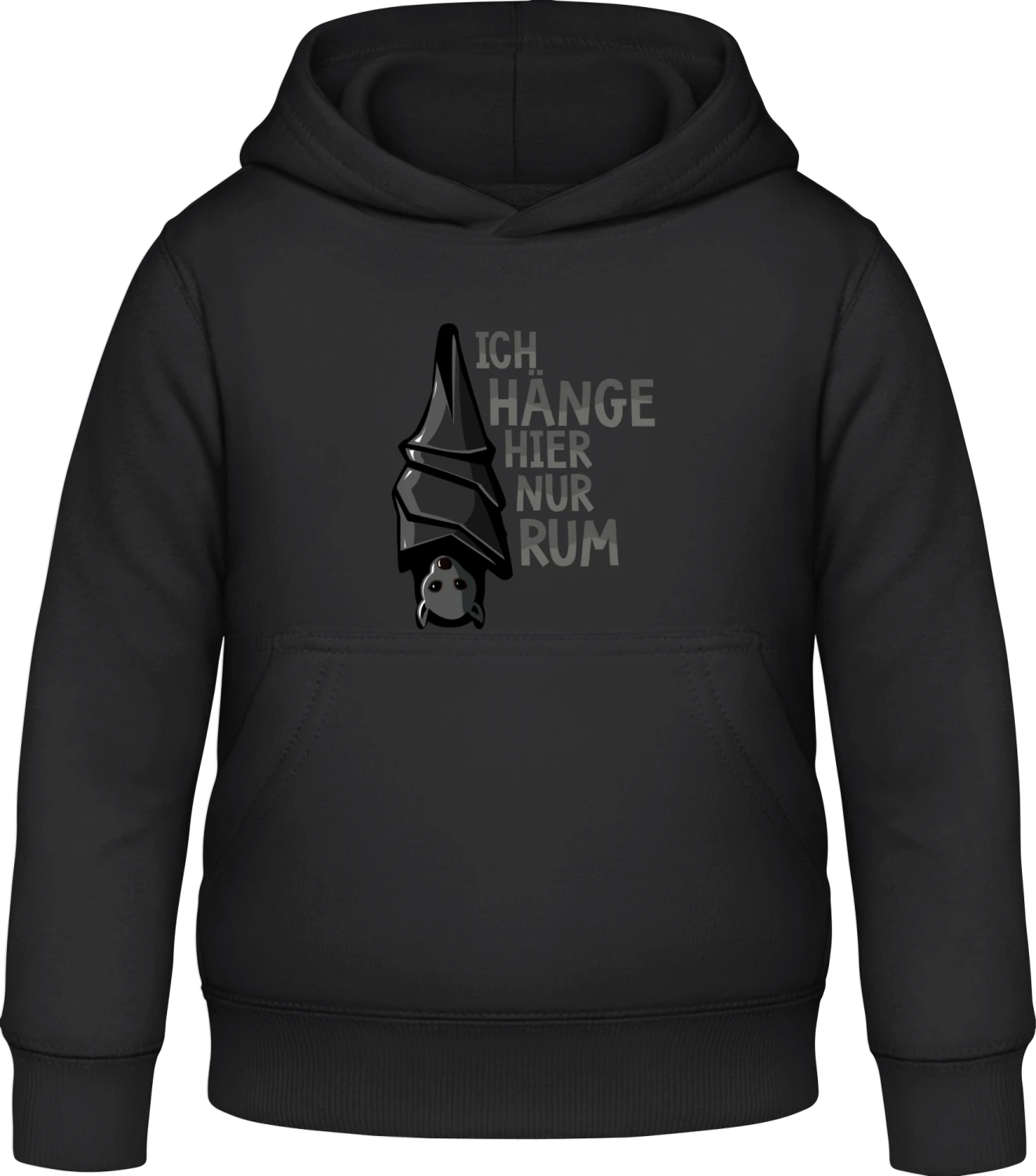 Ich Hänge hier nur rum - Black Awdis Hoodie Kids - Front