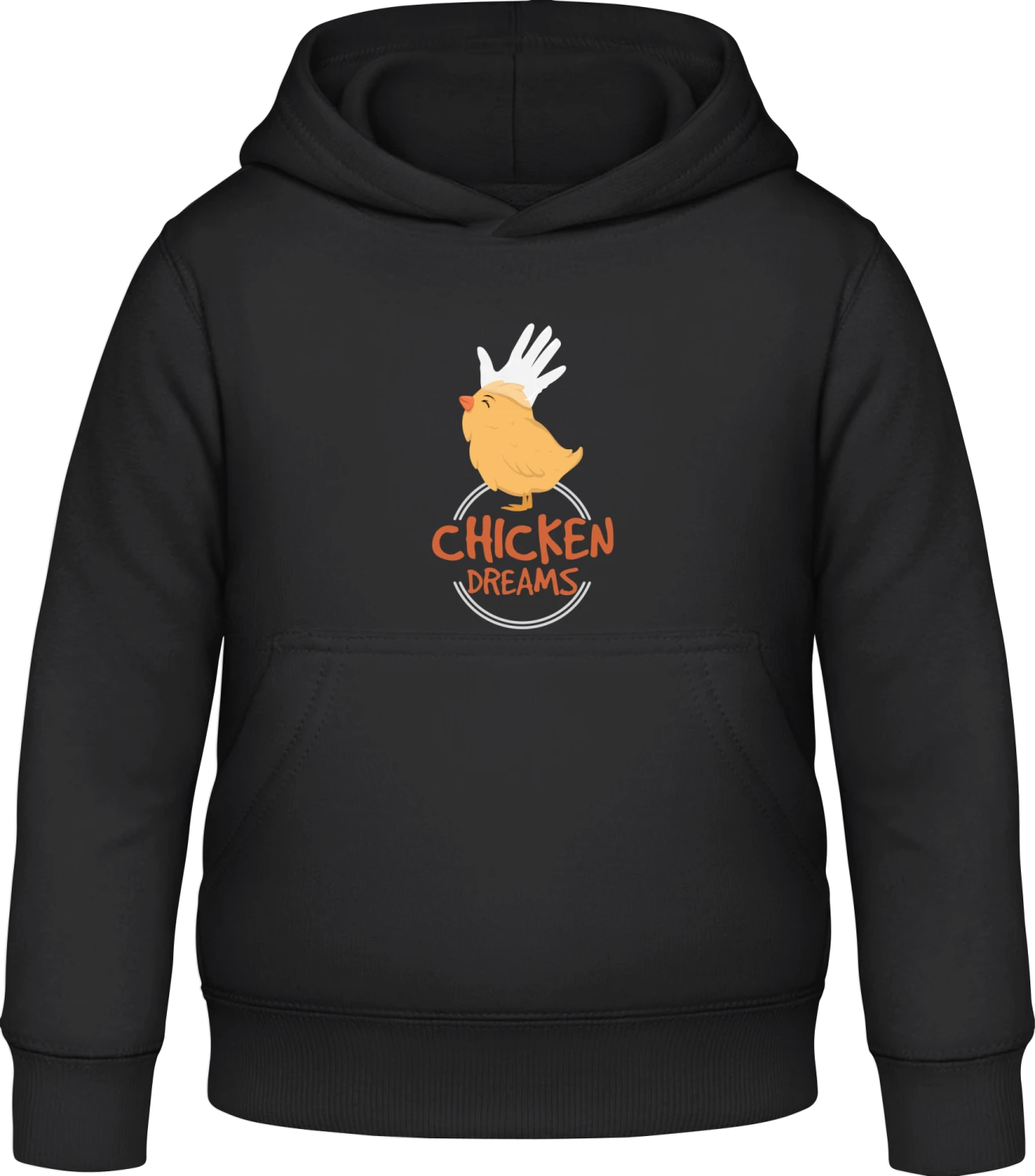 Chicken Dreams - Black Awdis Hoodie Kids - Front