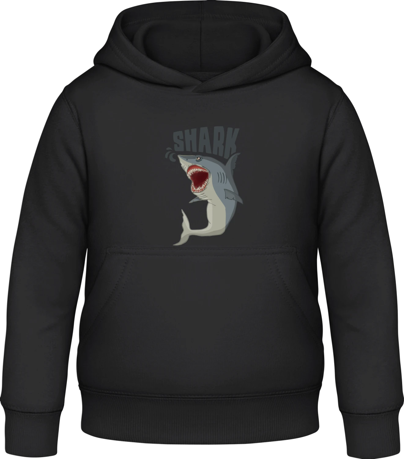 Shark Comic - Black Awdis Hoodie Kids - Front