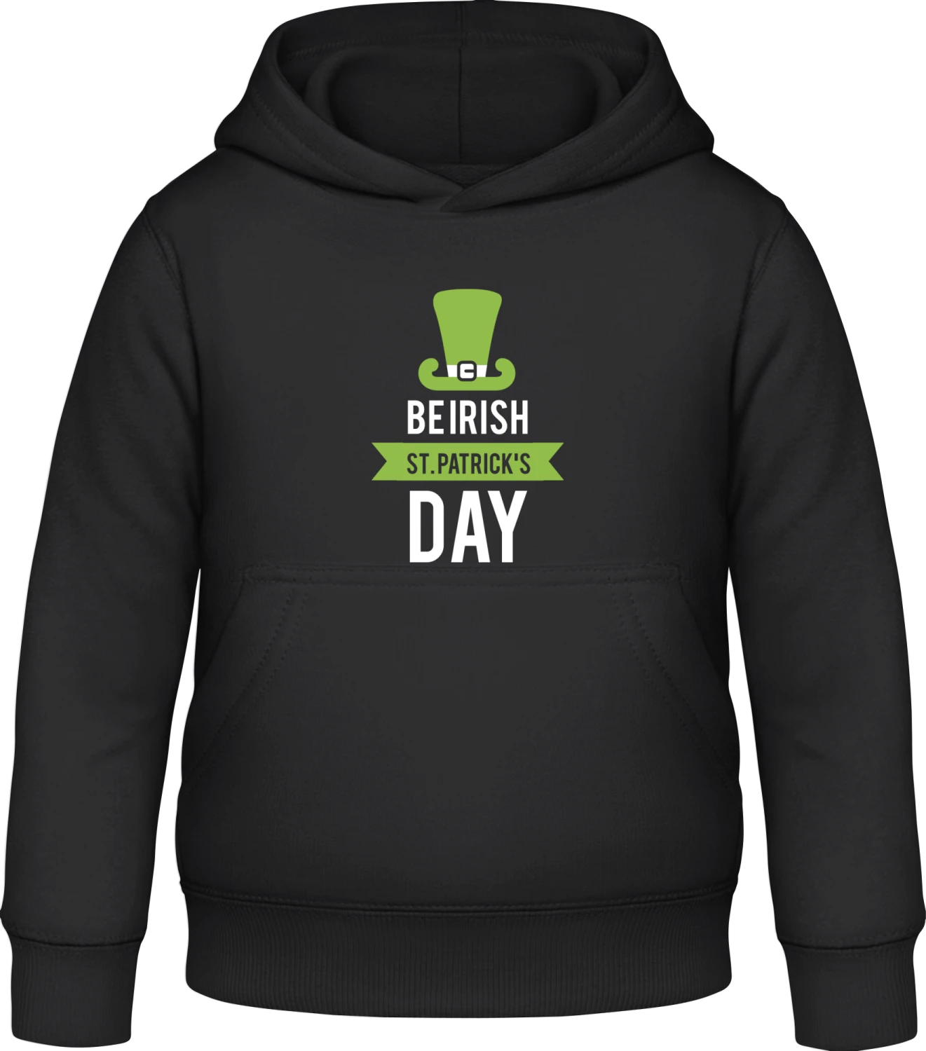 Be Irish St.Patrick's Day - Black Awdis Hoodie Kids - Front