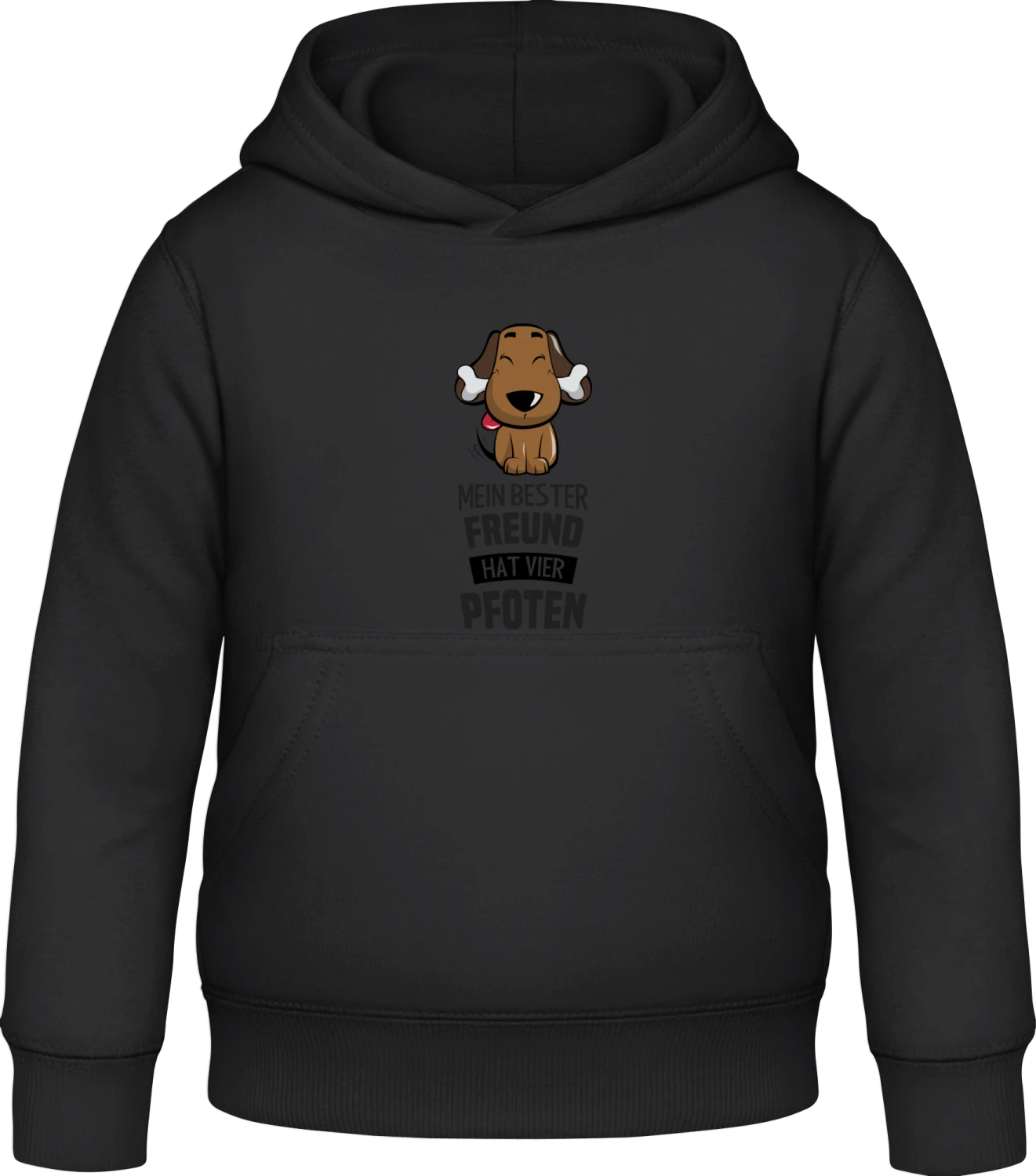 Mein bester Freund hat vier Pfoten Hund - Black Awdis Hoodie Kids - Front