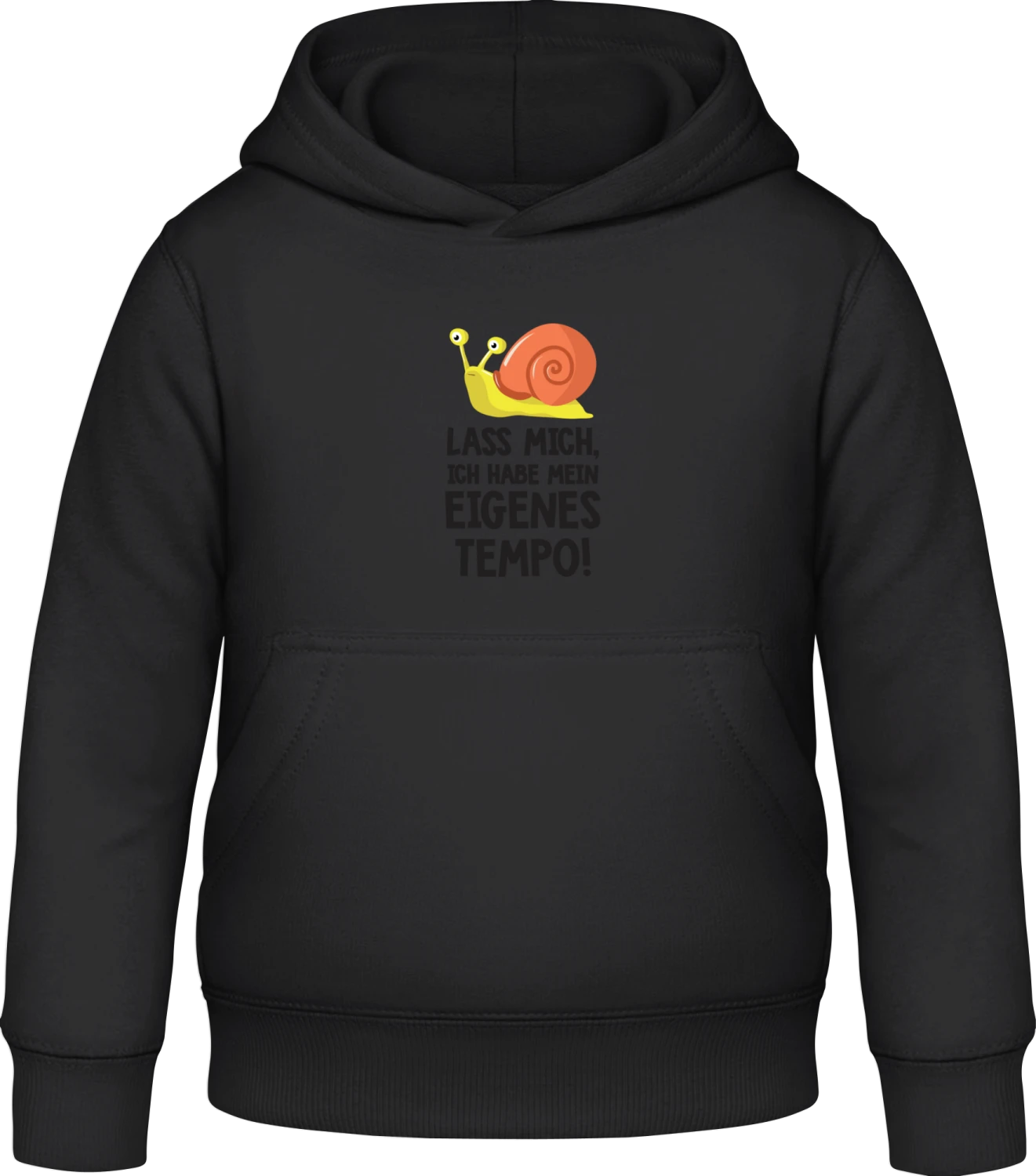 Lass mich, ich habe mein eigenes Tempo - Black Awdis Hoodie Kids - Front