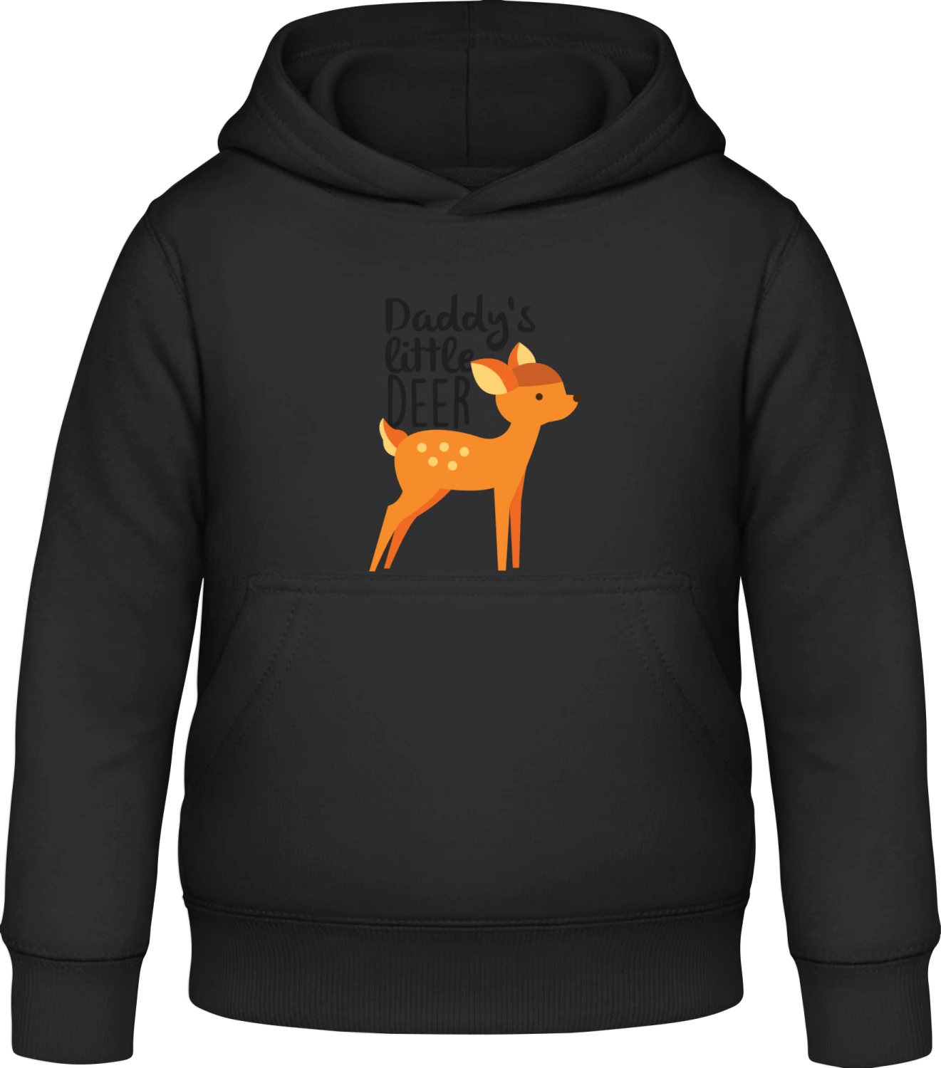 Daddy's Little Deer - Black Awdis Hoodie Kids - Front