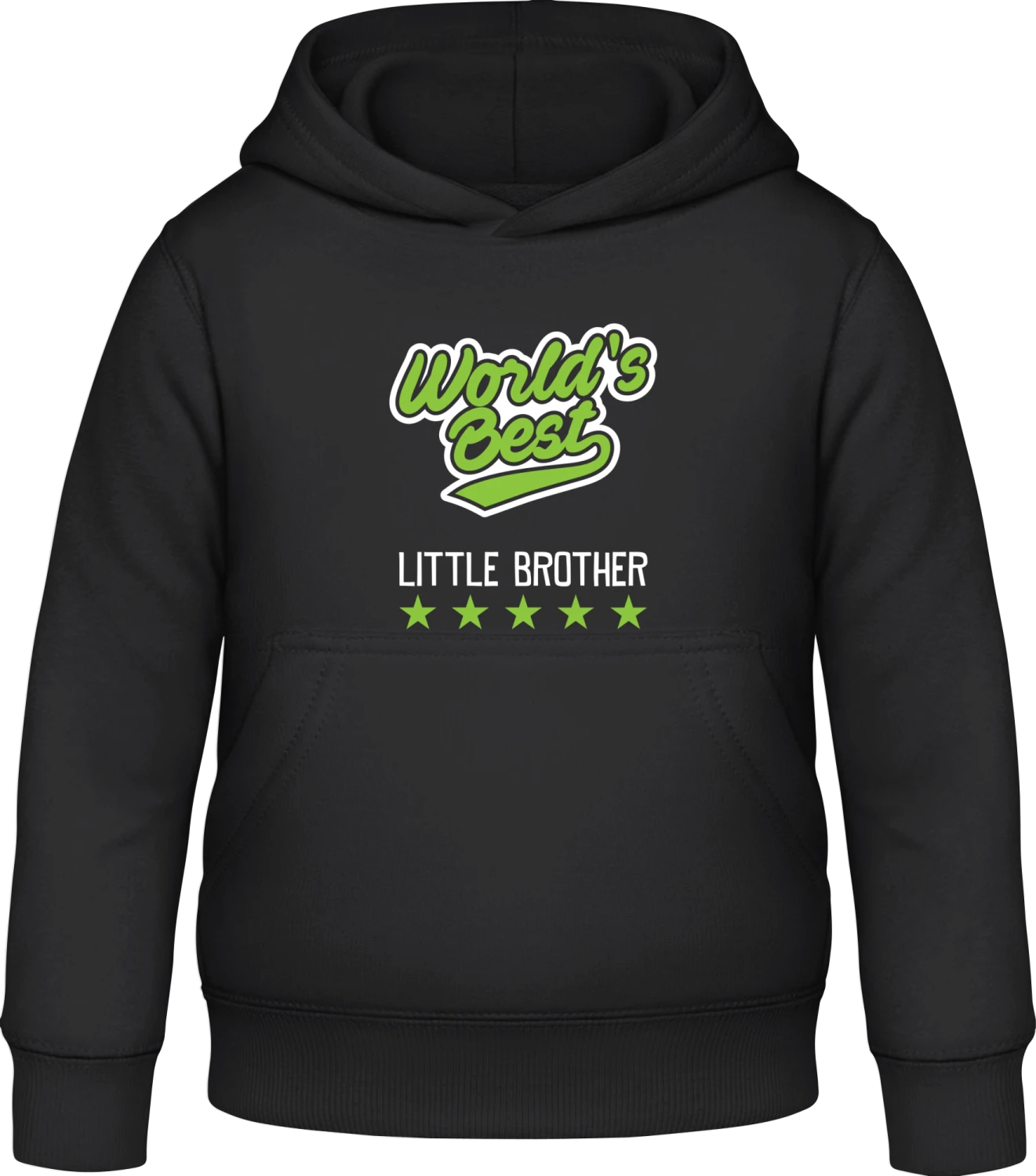 World's Best Little Brother - Black Awdis Hoodie Kids - Front