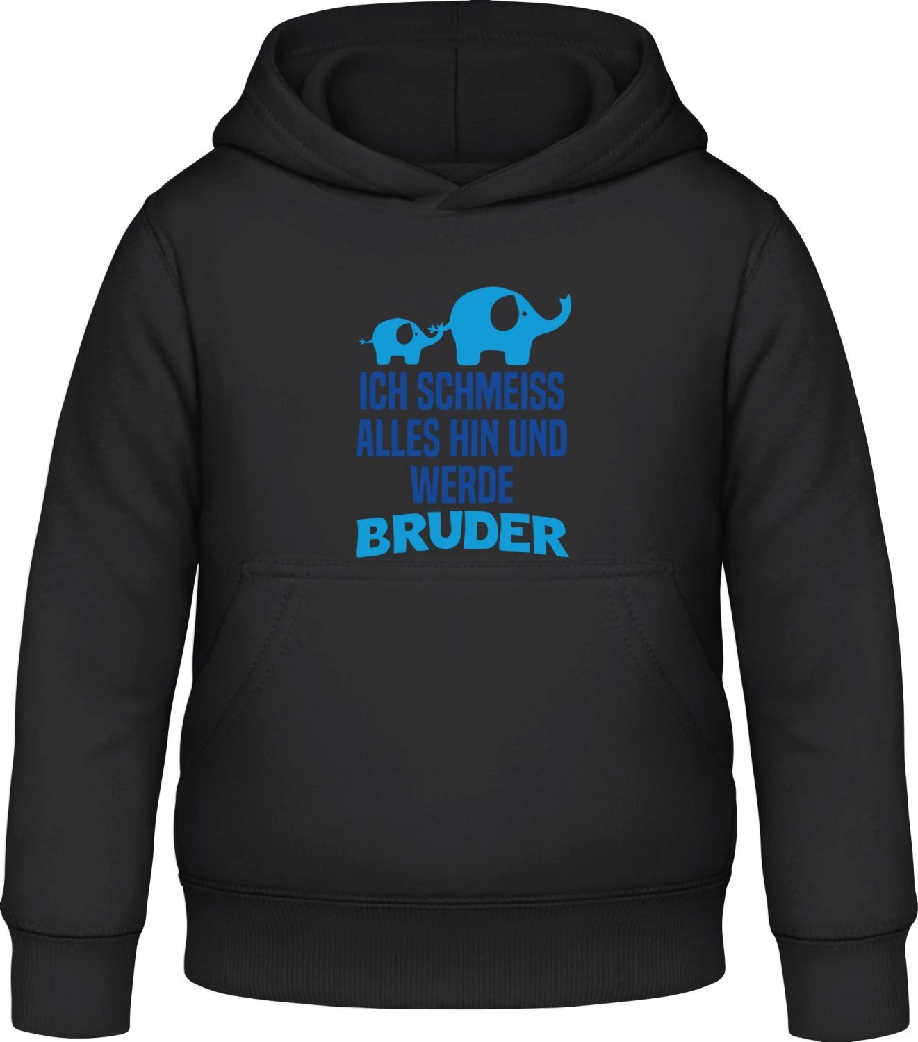 Ich schmeiss alles hin und werde Bruder - Black Awdis Hoodie Kids - Front