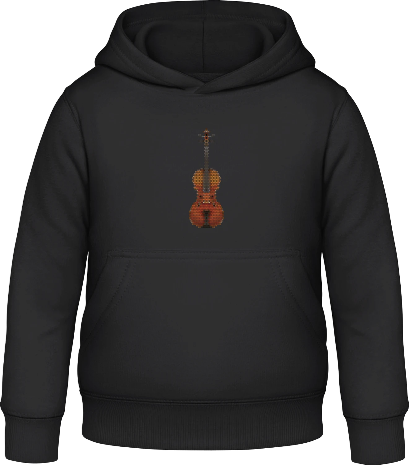 Stylish Pixel Violin - Black Awdis Hoodie Kids - Front