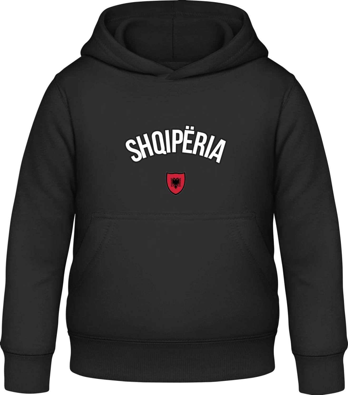 SHQIPERIA Fan - Black Awdis Hoodie Kids - Front