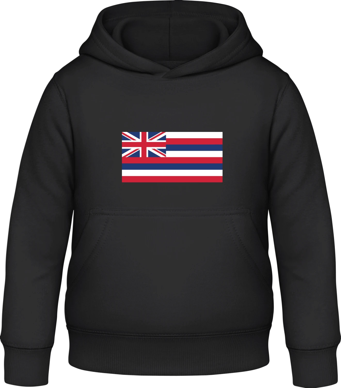 Hawaii Flag - Black Awdis Hoodie Kids - Front