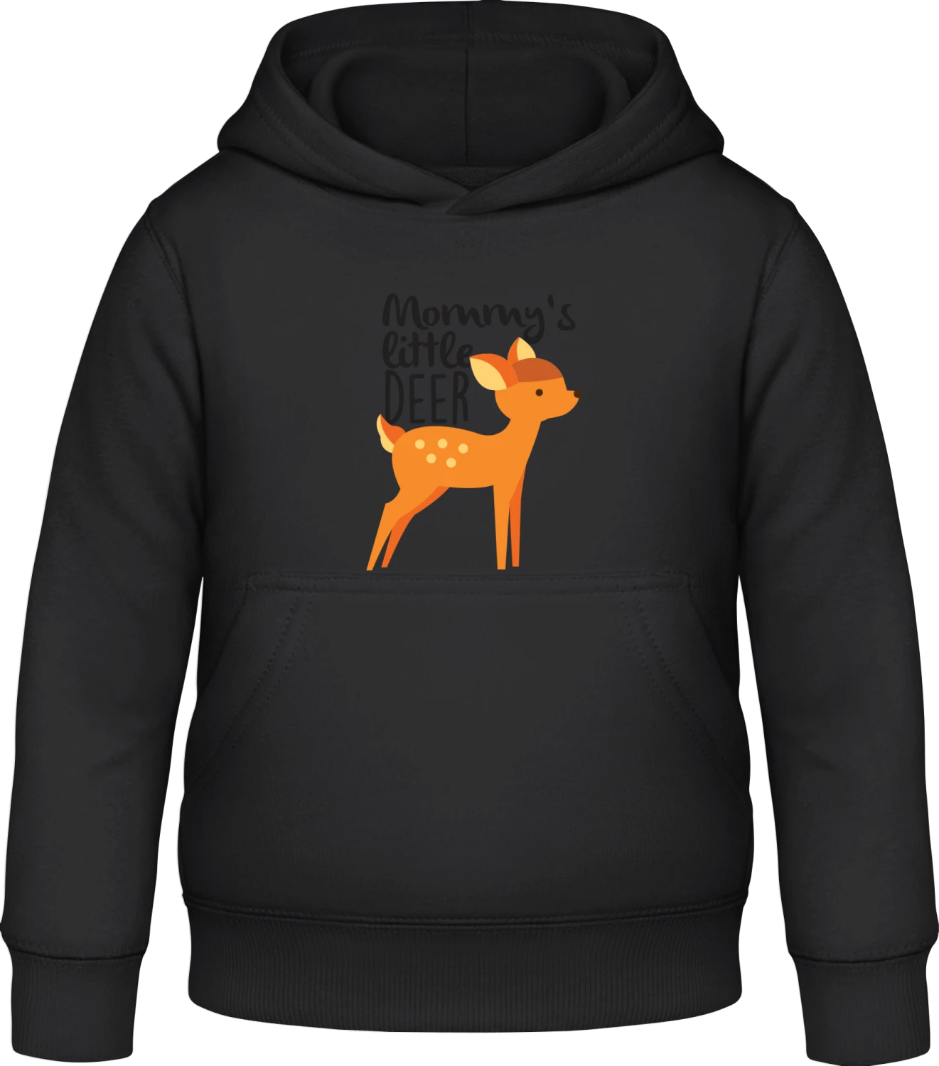 Mommy's Little Deer - Black Awdis Hoodie Kids - Front