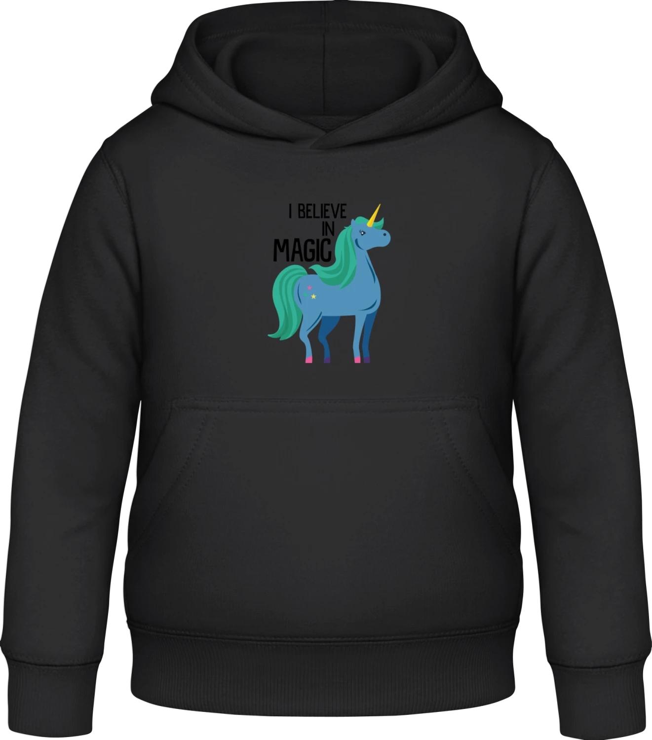 I Believe In Magic - Black Awdis Hoodie Kids - Front