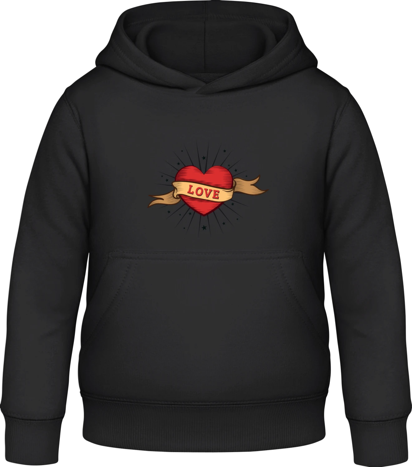 Love Old School Tattoo - Black Awdis Hoodie Kids - Front