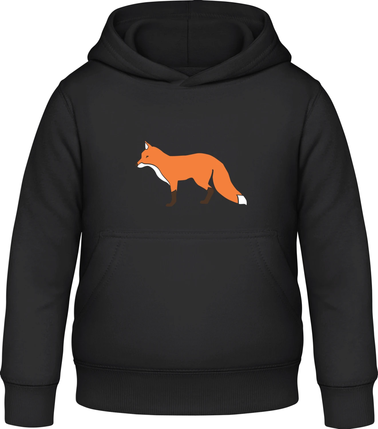 Fox Full Body - Black Awdis Hoodie Kids - Front