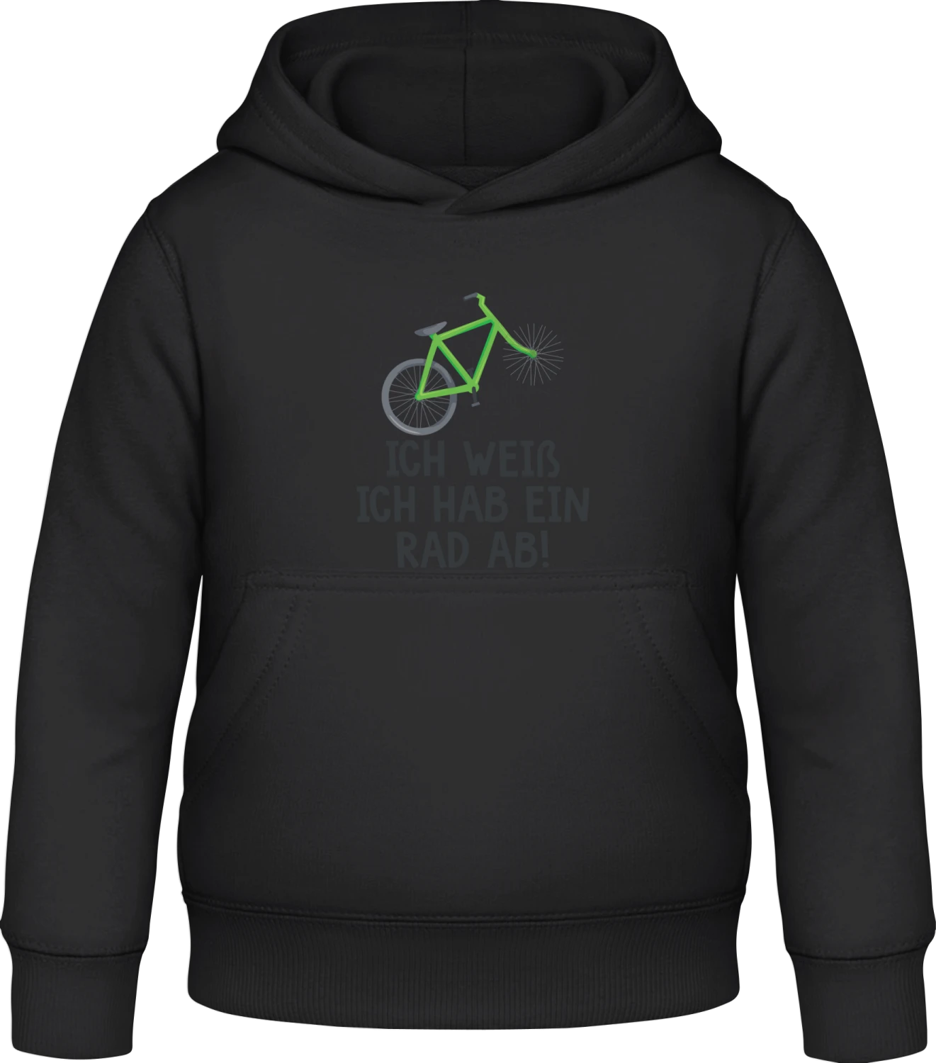 Ich hab ein Rad ab - Black Awdis Hoodie Kids - Front