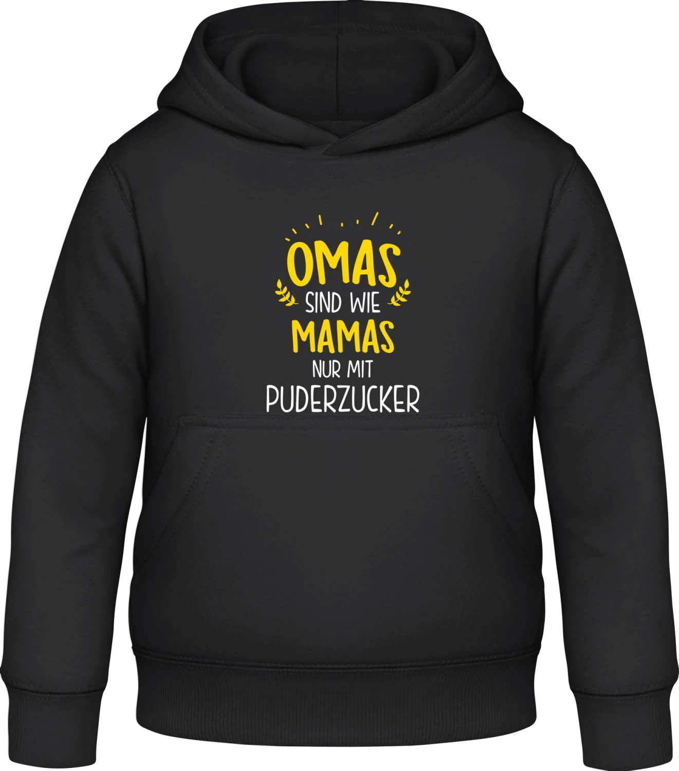 Omas sind wie Mamas nur mit Puderzucker - Black Awdis Hoodie Kids - Front