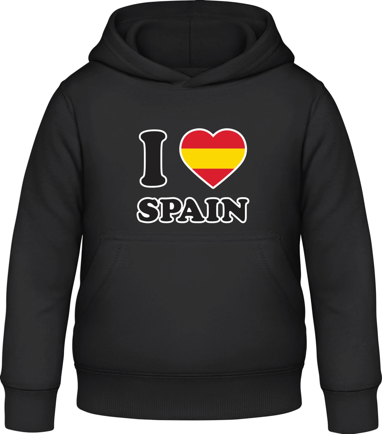 I Love Spain - Black Awdis Hoodie Kids - Front