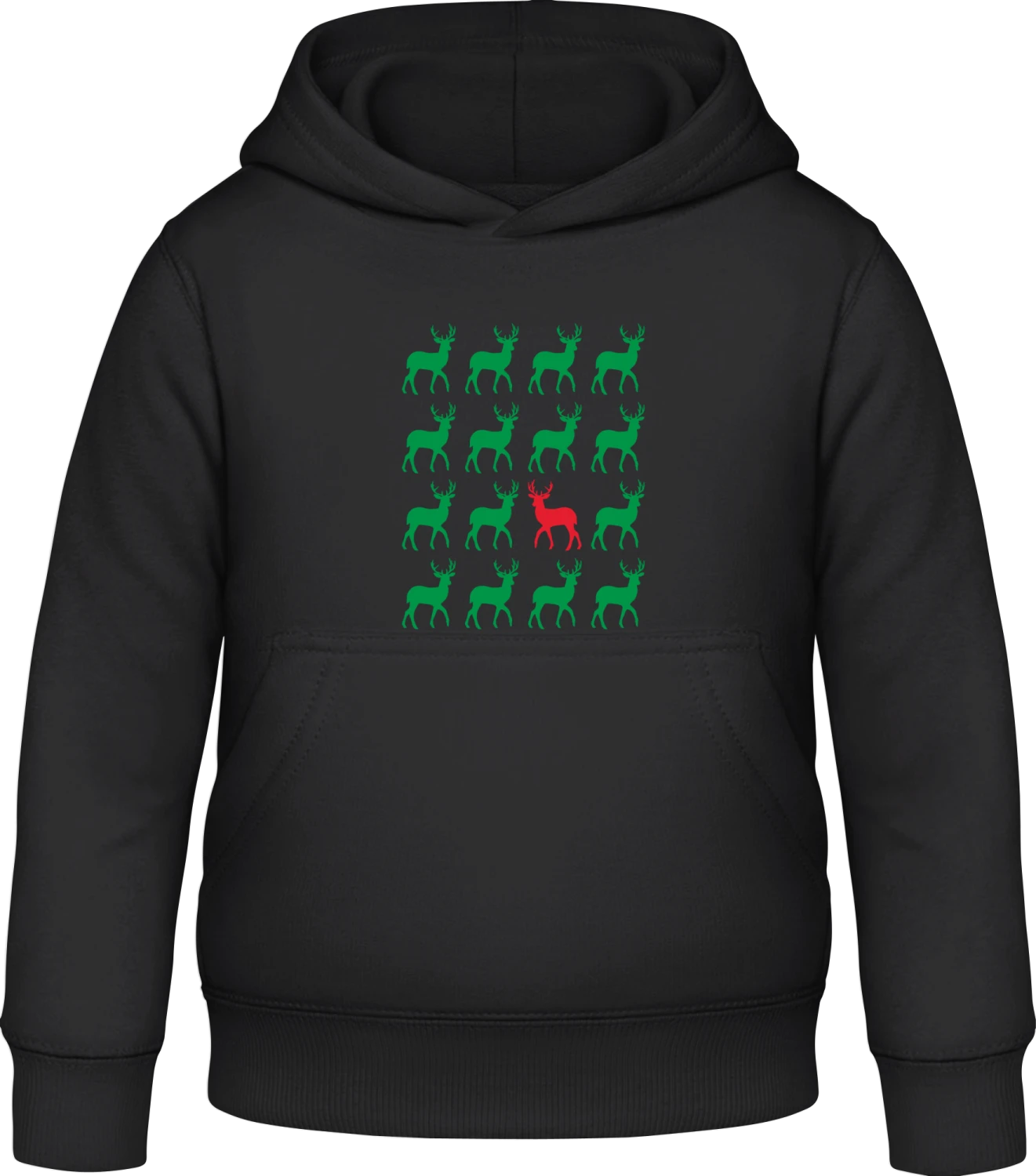 Stag Deer Think Different - Black Awdis Hoodie Kids - Front