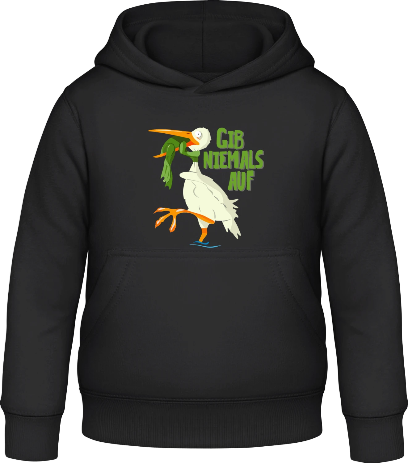 Gib niemals auf Frosch - Black Awdis Hoodie Kids - Front