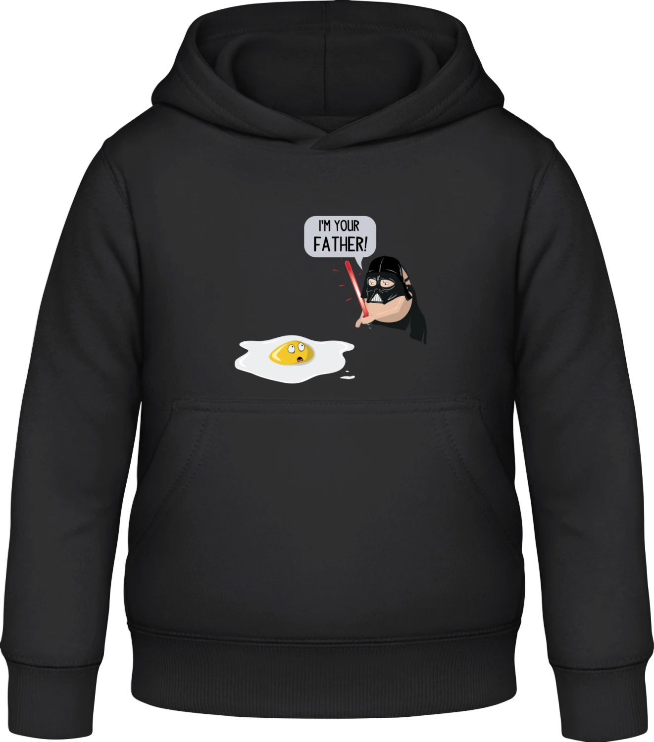 Egg I'm Your Father Comic - Black Awdis Hoodie Kids - Front