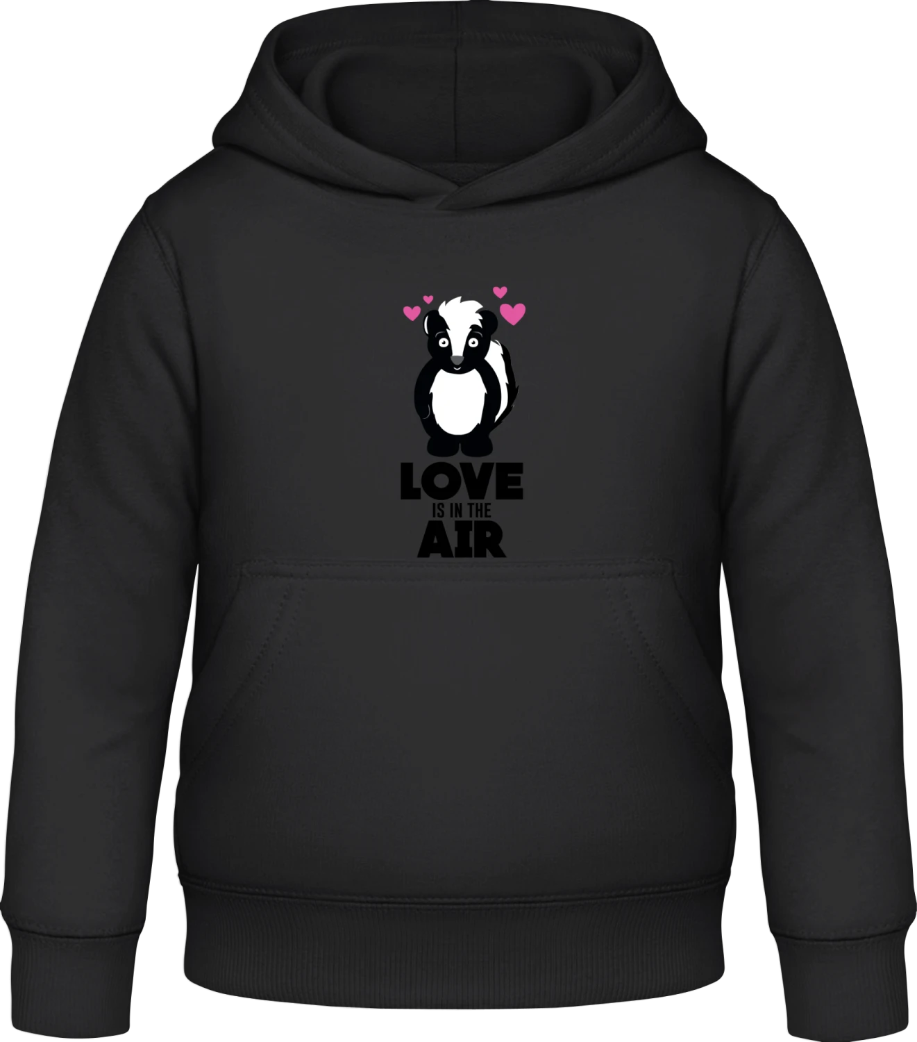 Love Is In The Air Skunk With Hearts - Black Awdis Hoodie Kids - Front