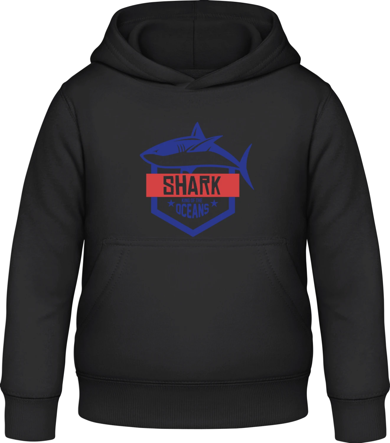 Shark King Of The Oceans - Black Awdis Hoodie Kids - Front