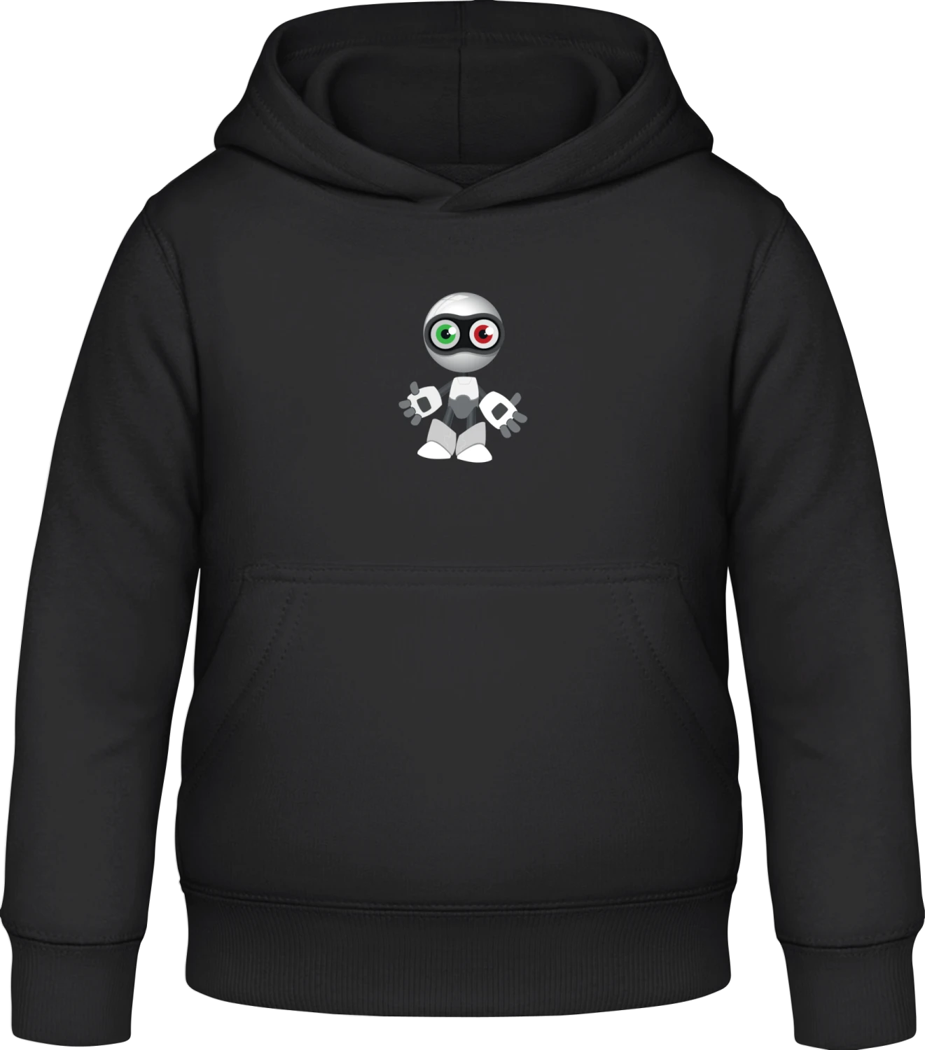 Little Robot Cute - Black Awdis Hoodie Kids - Front