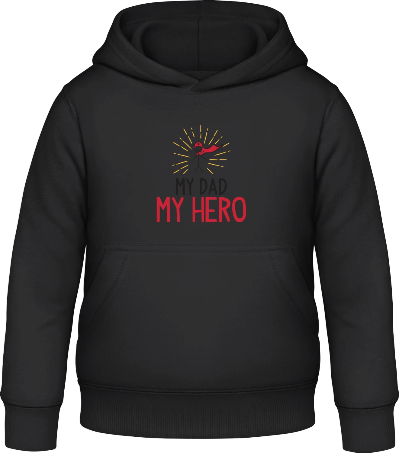 My Dad My Hero - Black Awdis Hoodie Kids - Front