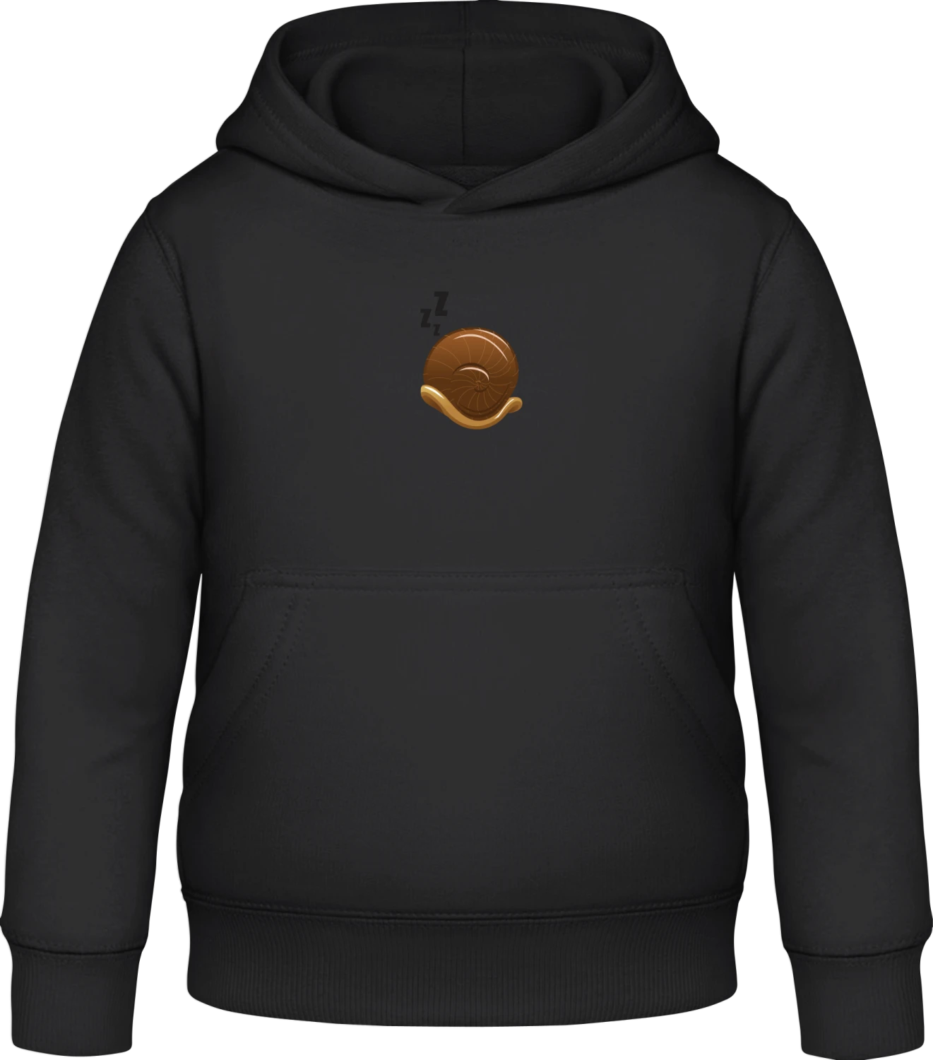 Sleeping Snail - Black Awdis Hoodie Kids - Front