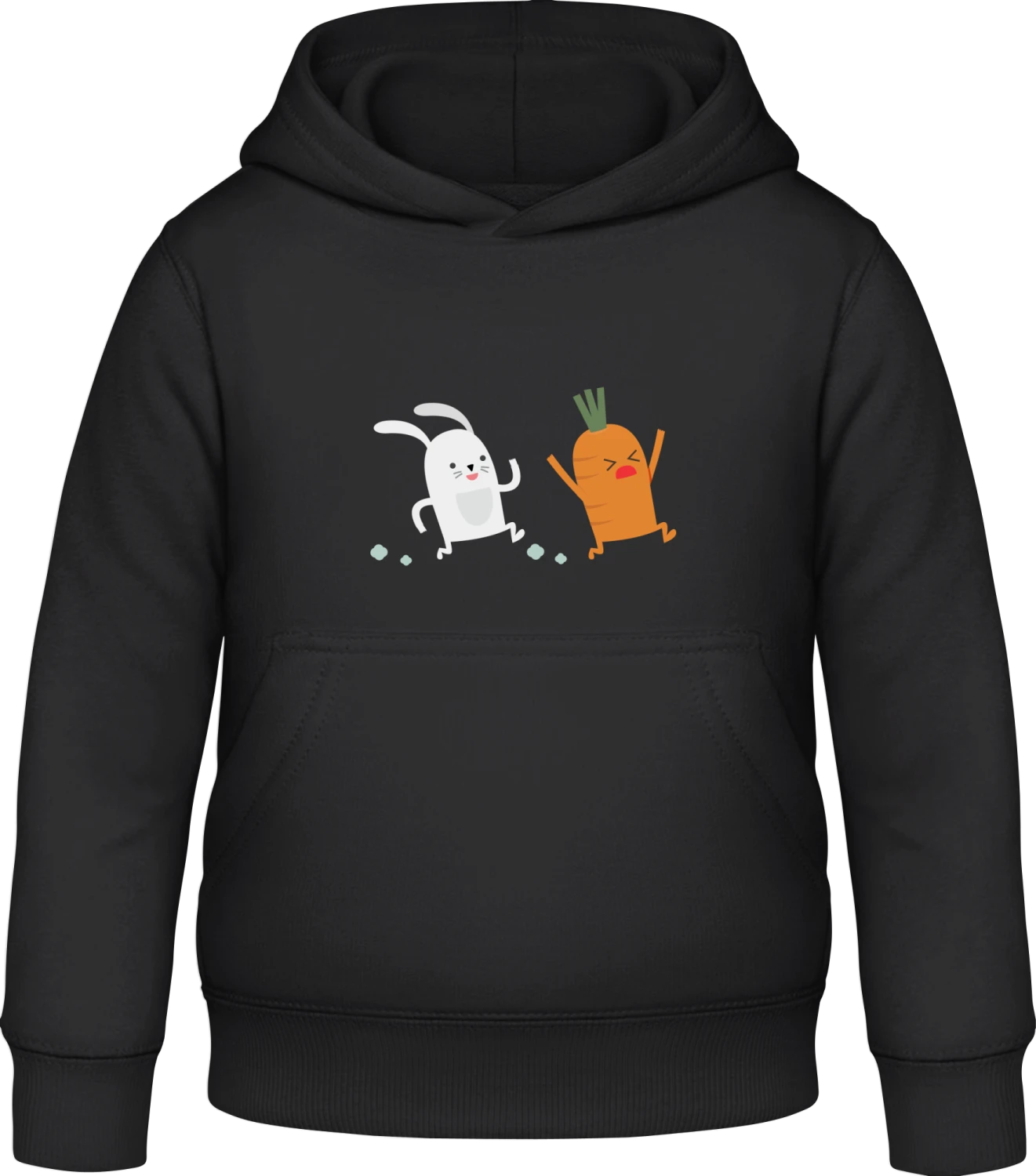 Rabbit Fast Food - Black Awdis Hoodie Kids - Front