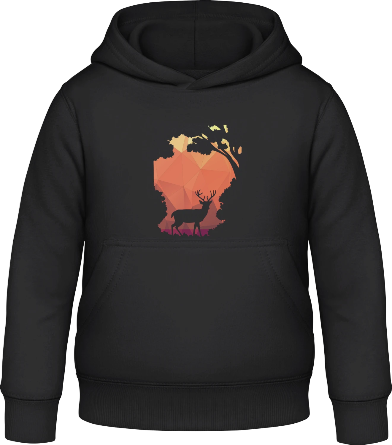 Deer Shadow - Black Awdis Hoodie Kids - Front