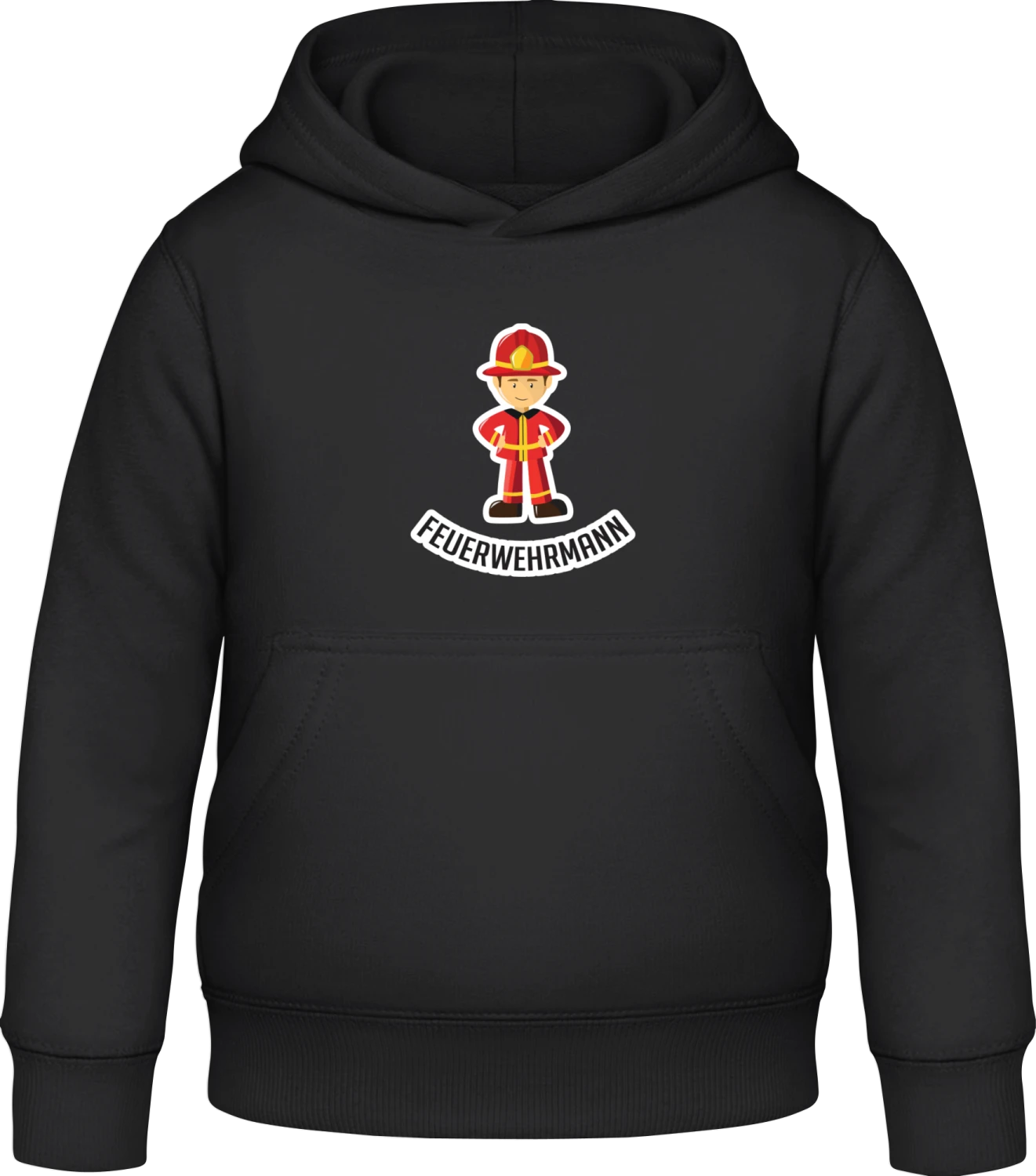 Feuerwehrmann Comic - Black Awdis Hoodie Kids - Front