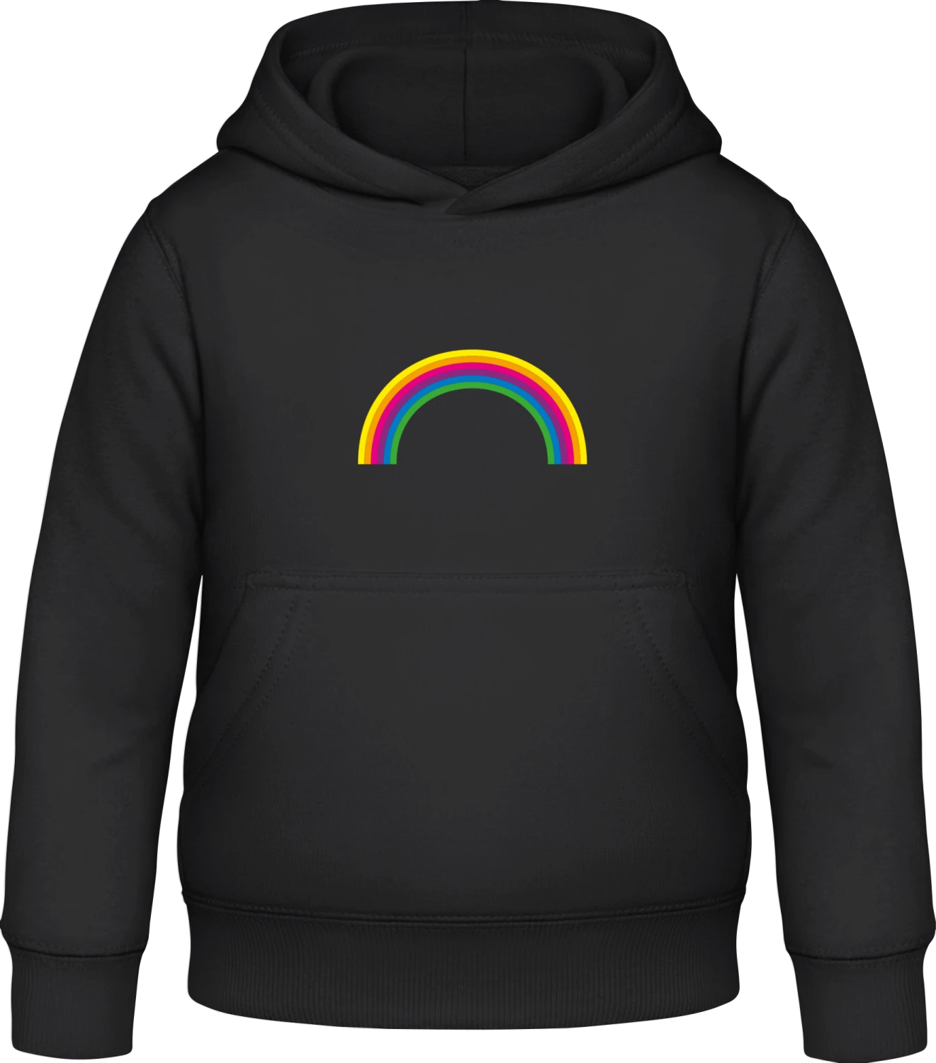 Rainbow Simple - Black Awdis Hoodie Kids - Front