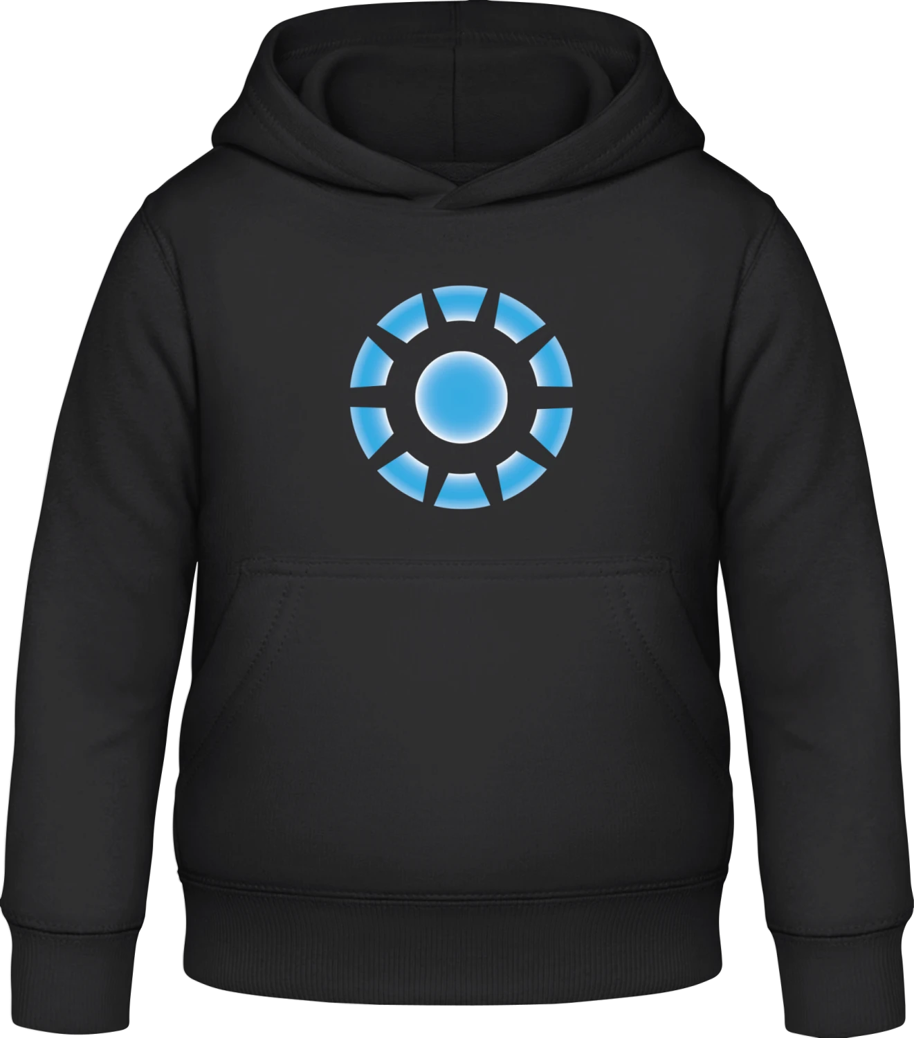 Blue Reactor Core - Black Awdis Hoodie Kids - Front