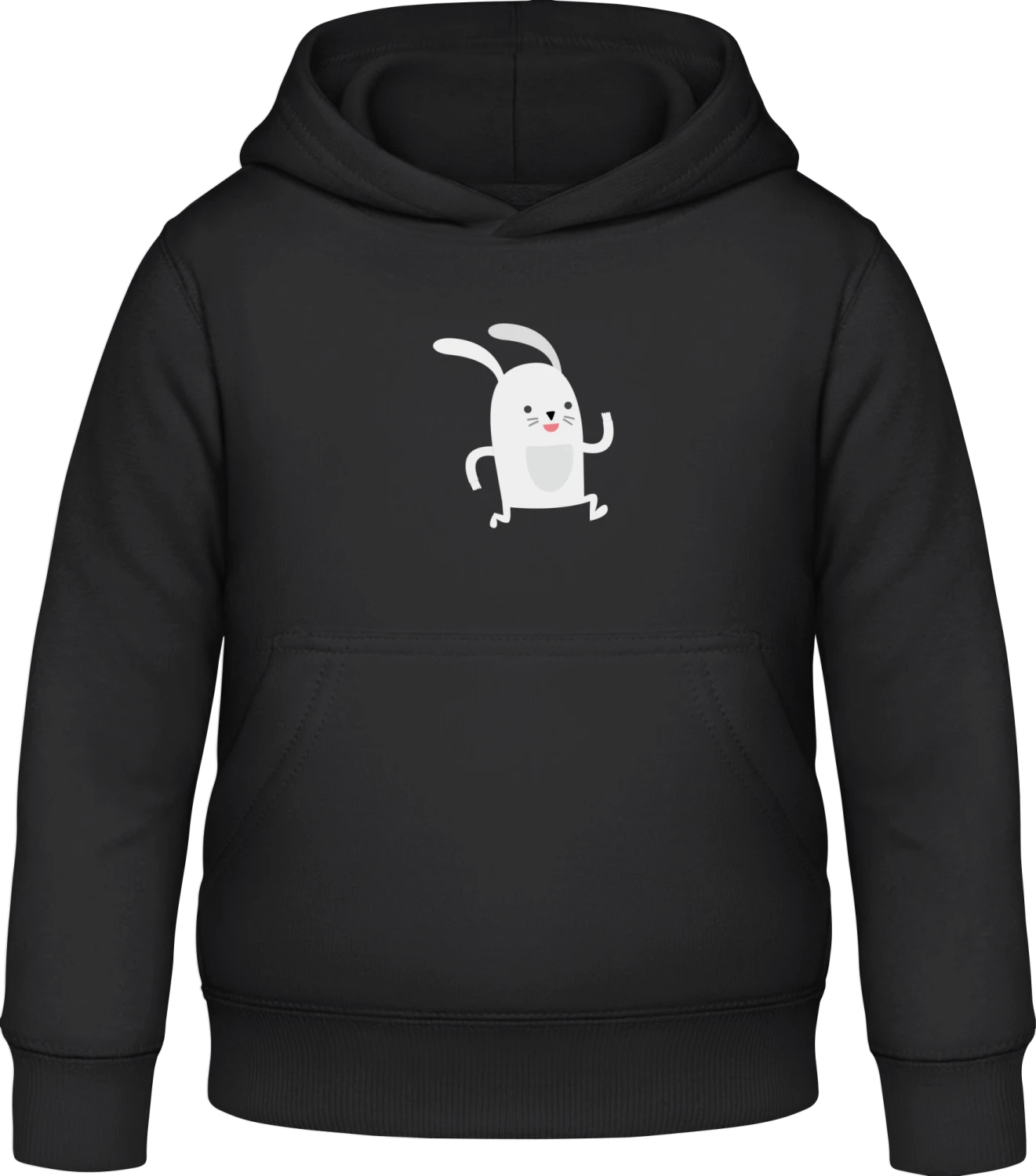 Bunny Character - Black Awdis Hoodie Kids - Front