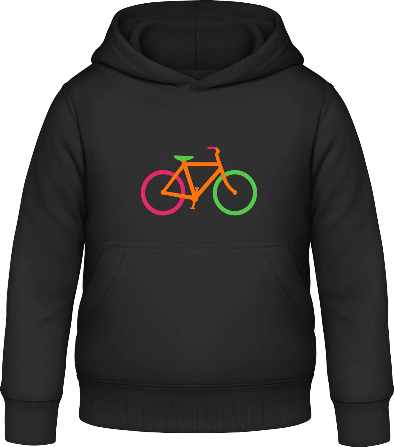 Colored Bike Hipster - Black Awdis Hoodie Kids - Front