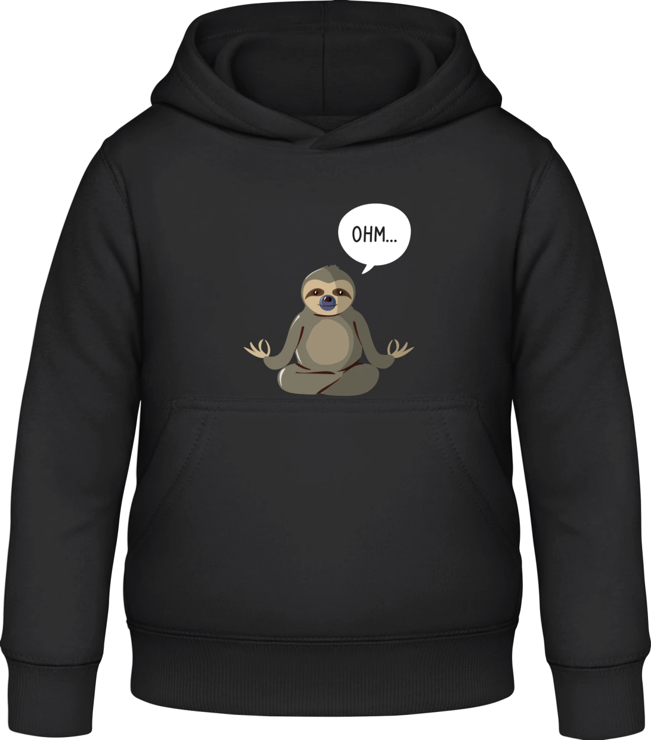 Ohm Sloth - Black Awdis Hoodie Kids - Front