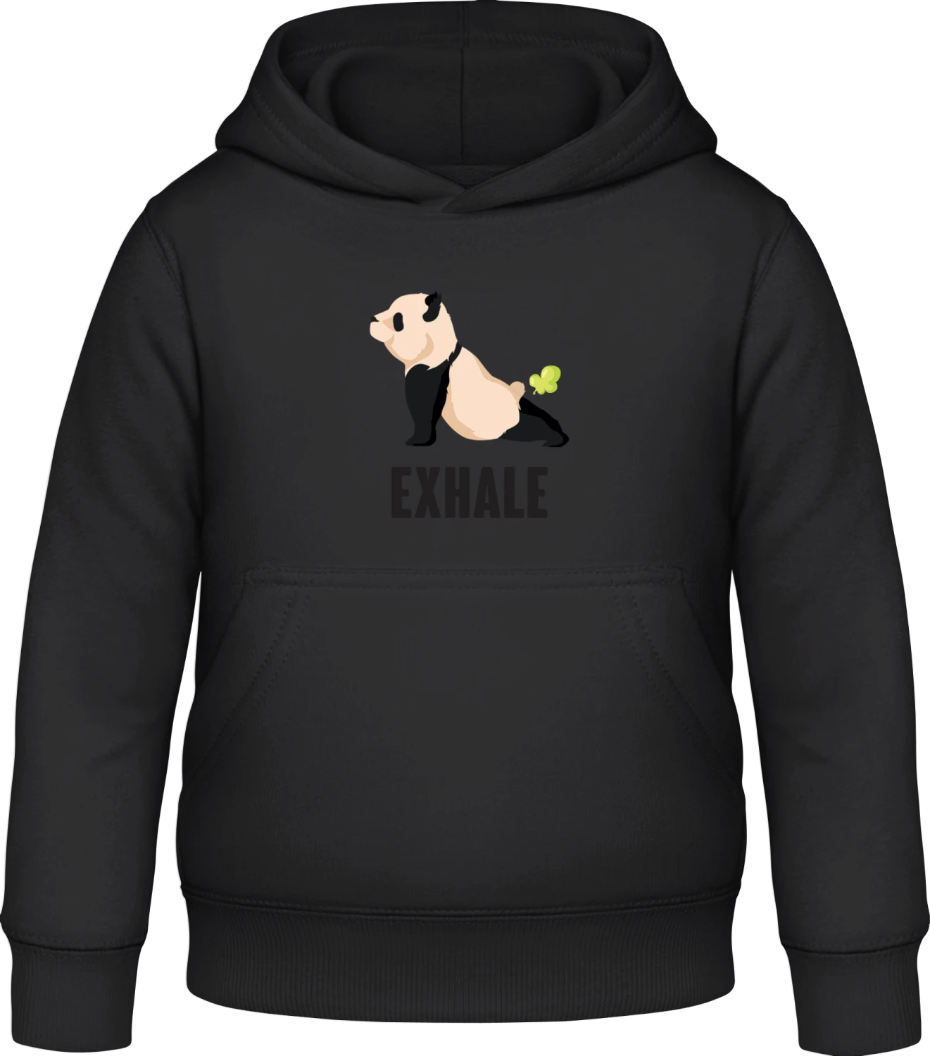 Panda Exhale Yoga - Black Awdis Hoodie Kids - Front