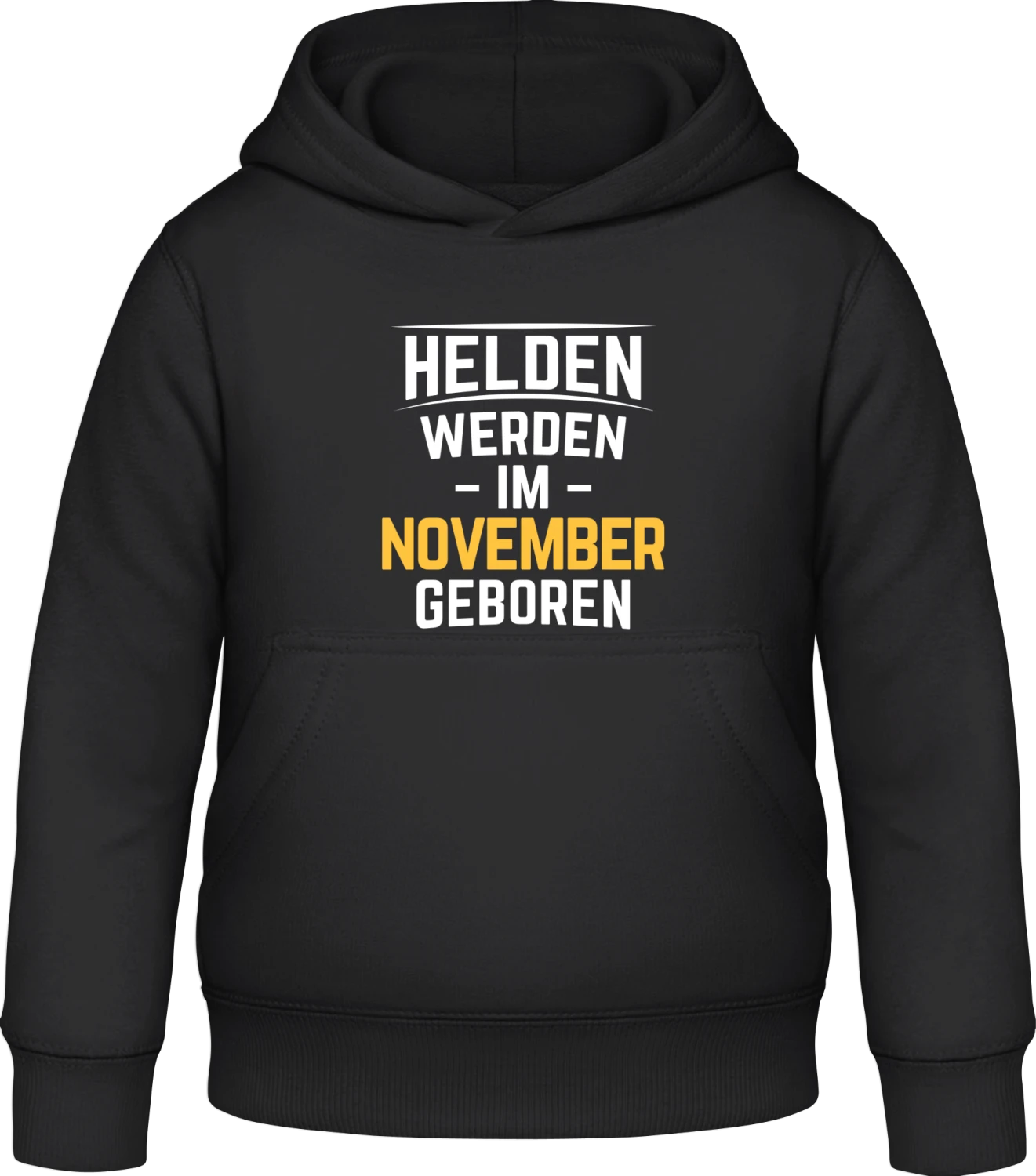 Helden werden im November geboren - Black Awdis Hoodie Kids - Front