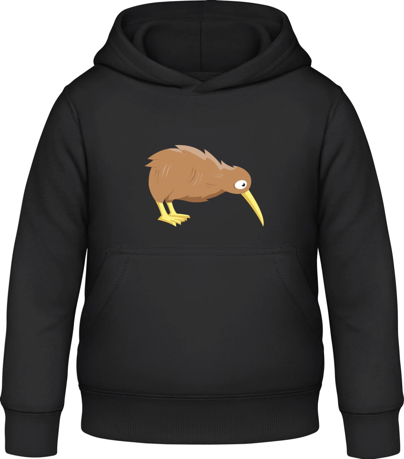 Kiwi Bird Funny - Black Awdis Hoodie Kids - Front