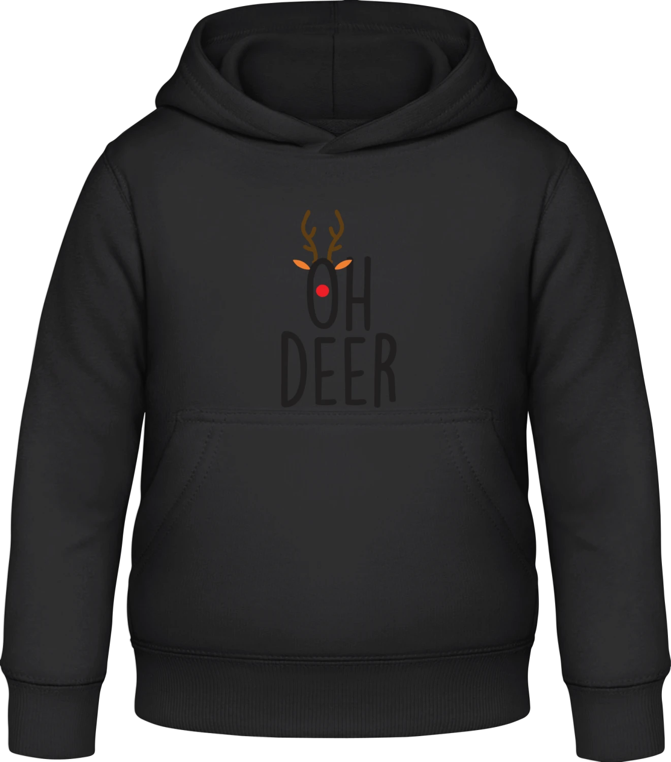 Oh Deer - Black Awdis Hoodie Kids - Front