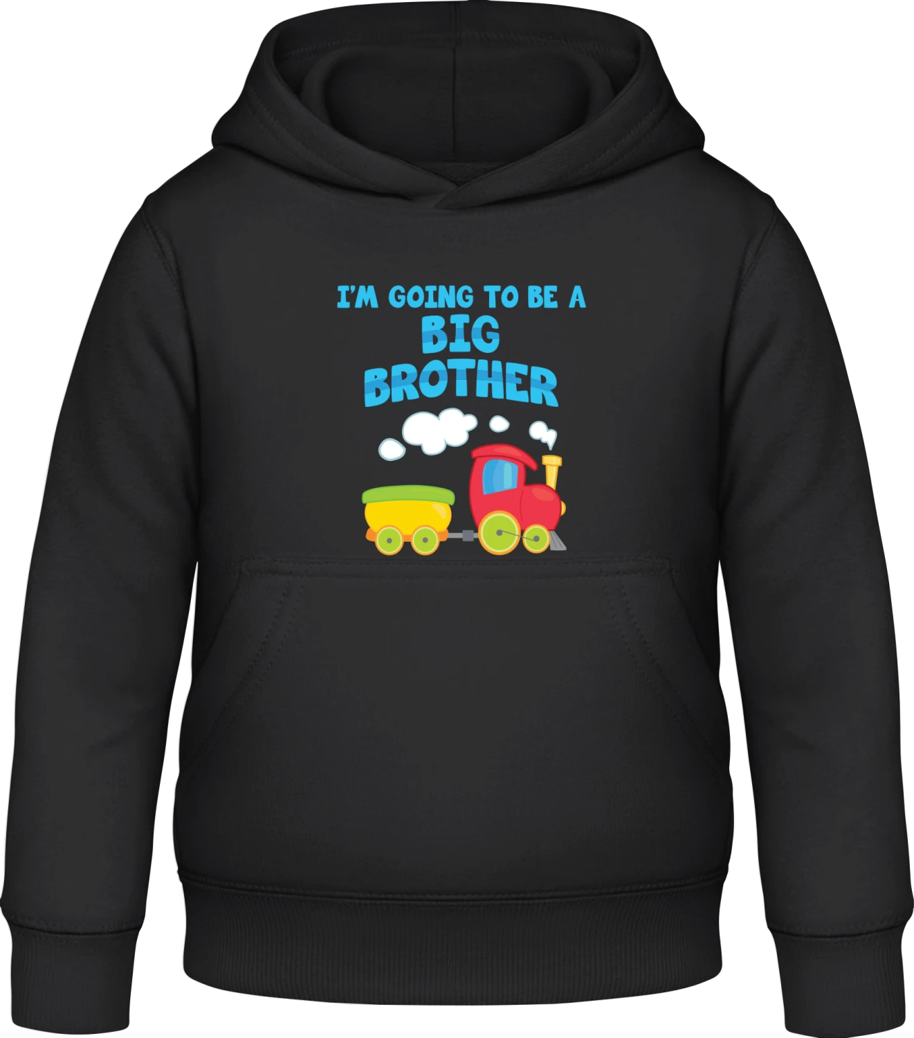 I'm Going To Be A Big Brother Locomotive - Black Awdis Hoodie Kids - Front