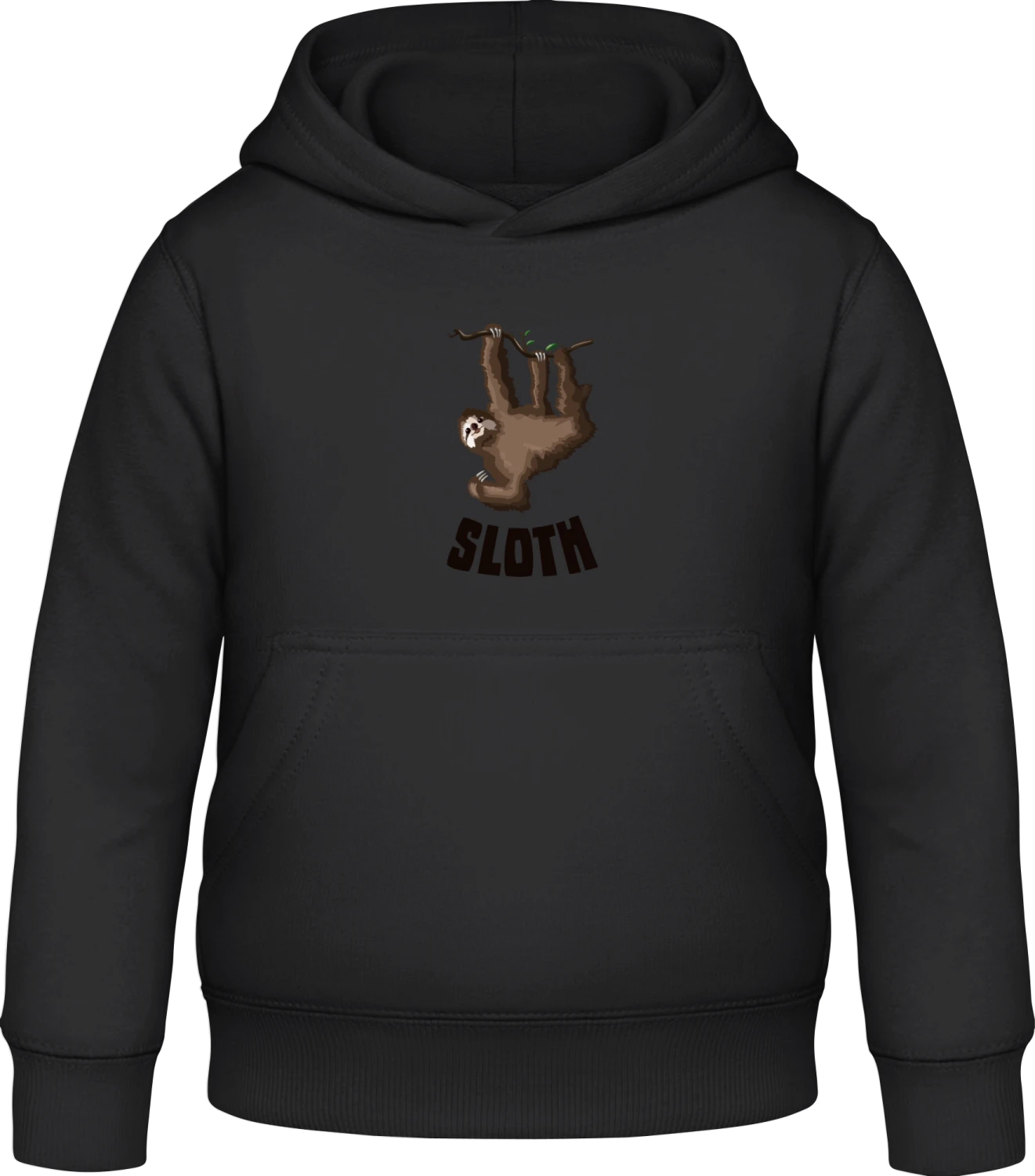 Sloth - Black Awdis Hoodie Kids - Front