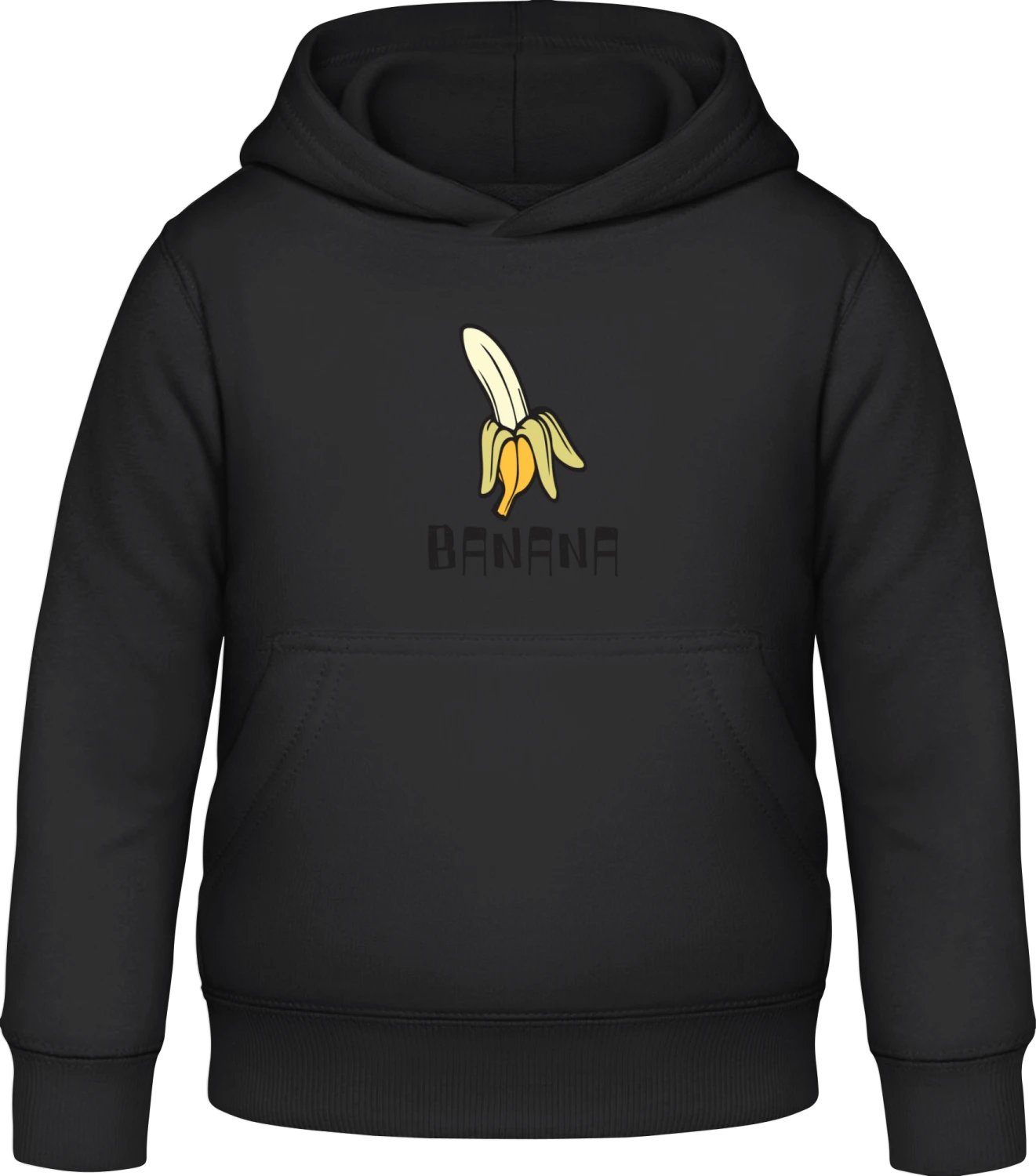 Banana - Black Awdis Hoodie Kids - Front